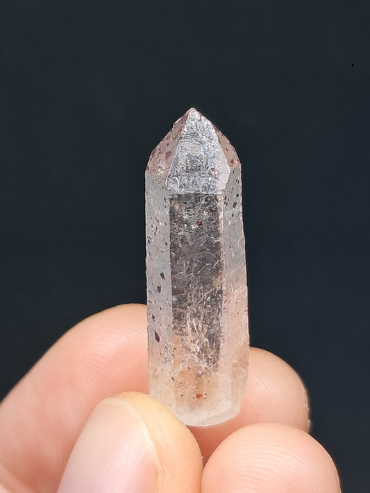 Quartz w/ Hematite Inclusions (Karur) Natural Crystal Point | Mineral Specimen #HPQ67
