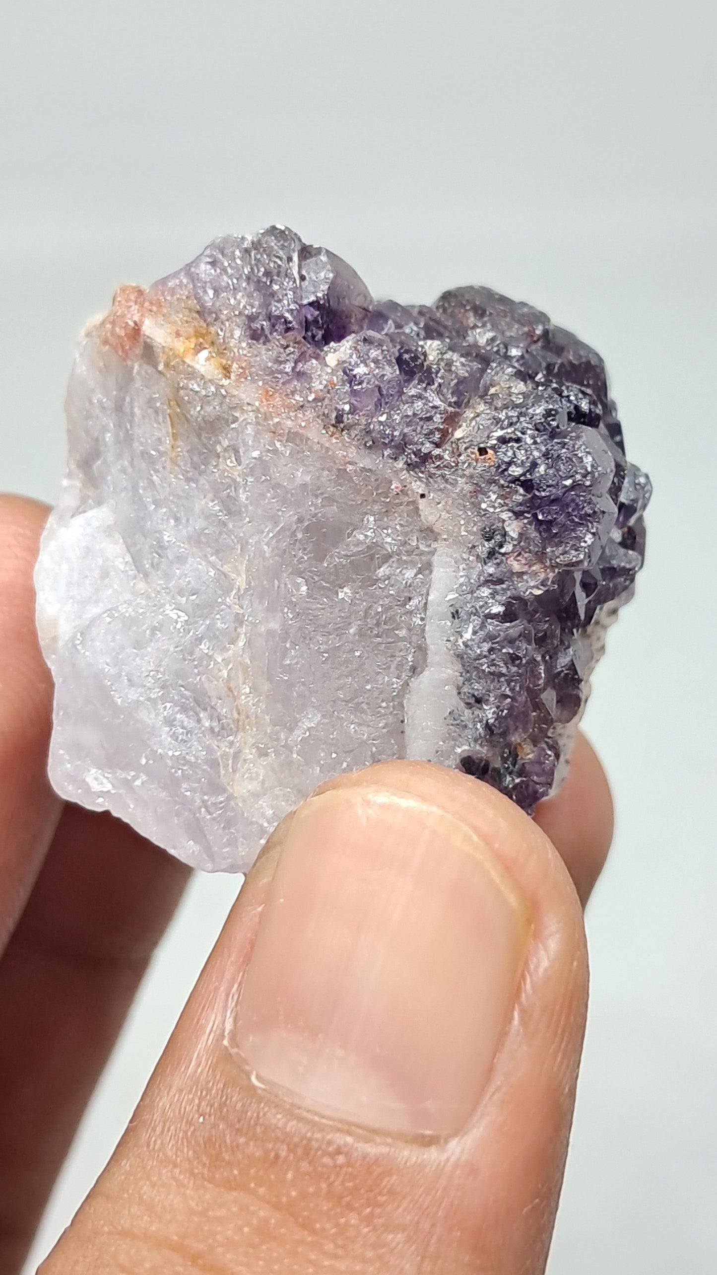 Amatista Elestial Morada Profunda | Inclusiones de Hematita Goethita Rutilo | Cristal Natural | Espécimen Mineral #KA199