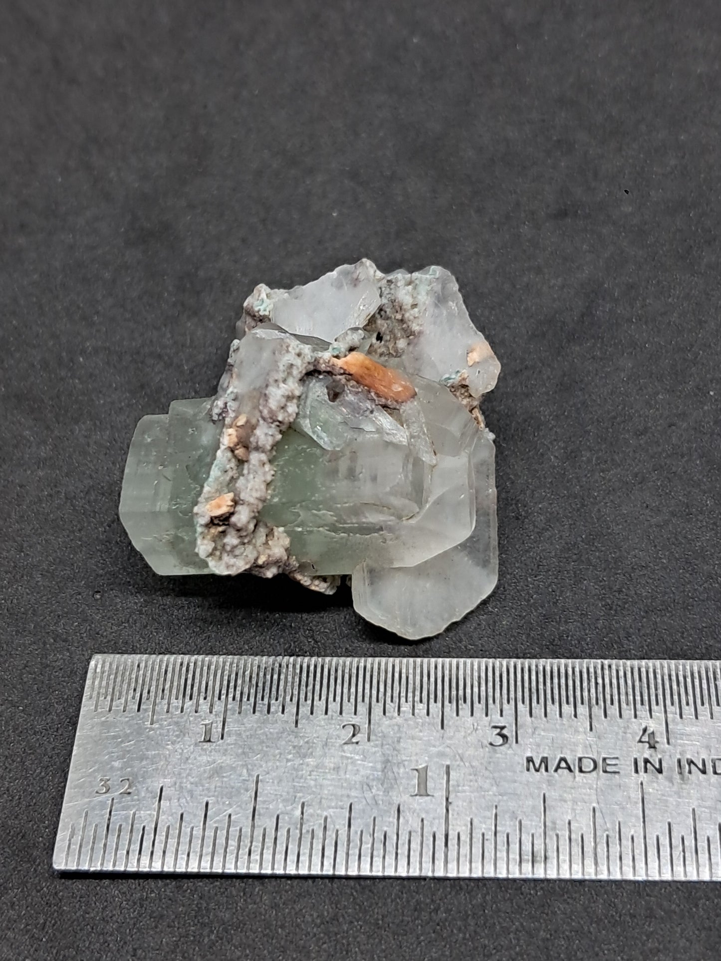 Green Apophyllite w/ Stilbite (Fluorapophyllite) (Ajanta) Natural Crystal | Mineral Specimen #GA44
