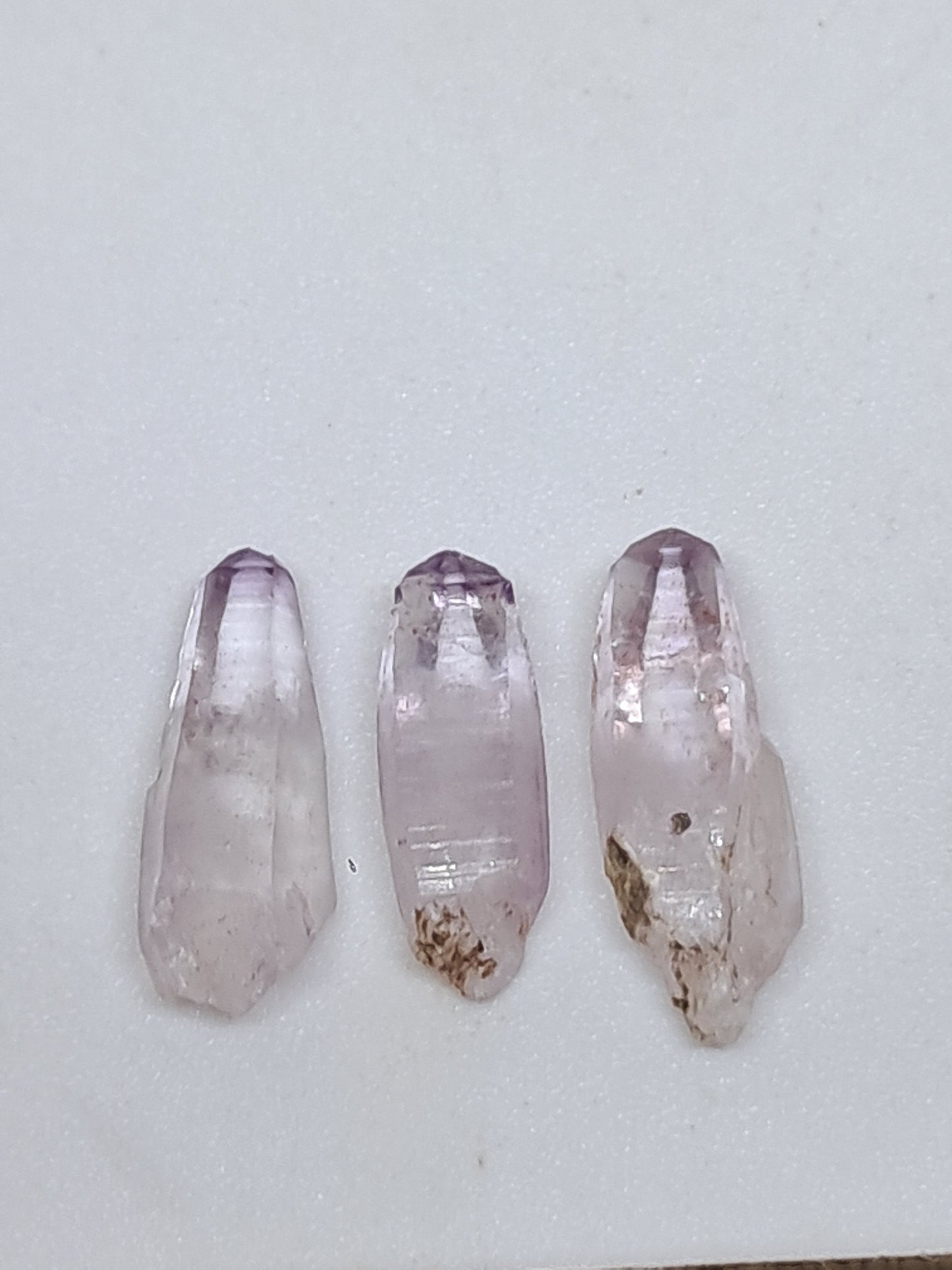 Set of 3 Veracruz Amethyst Crystals (Mexico) | Natural Points | Mineral Specimen #VA36