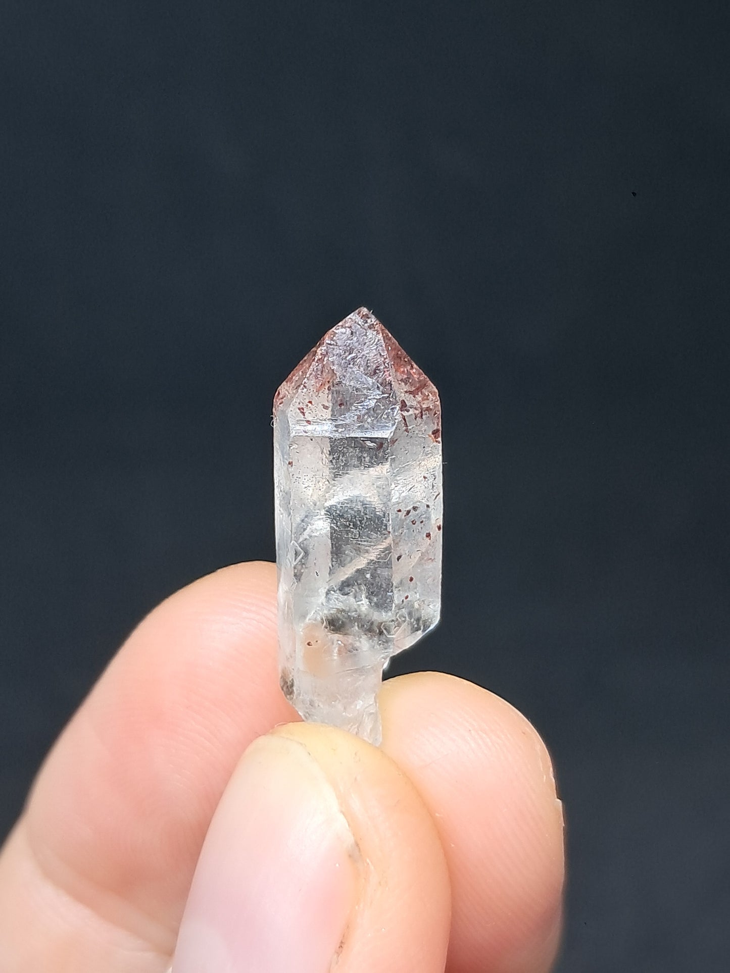 Quartz w/ Hematite Inclusions (Karur) Natural Crystal Point | Mineral Specimen #HPQ69