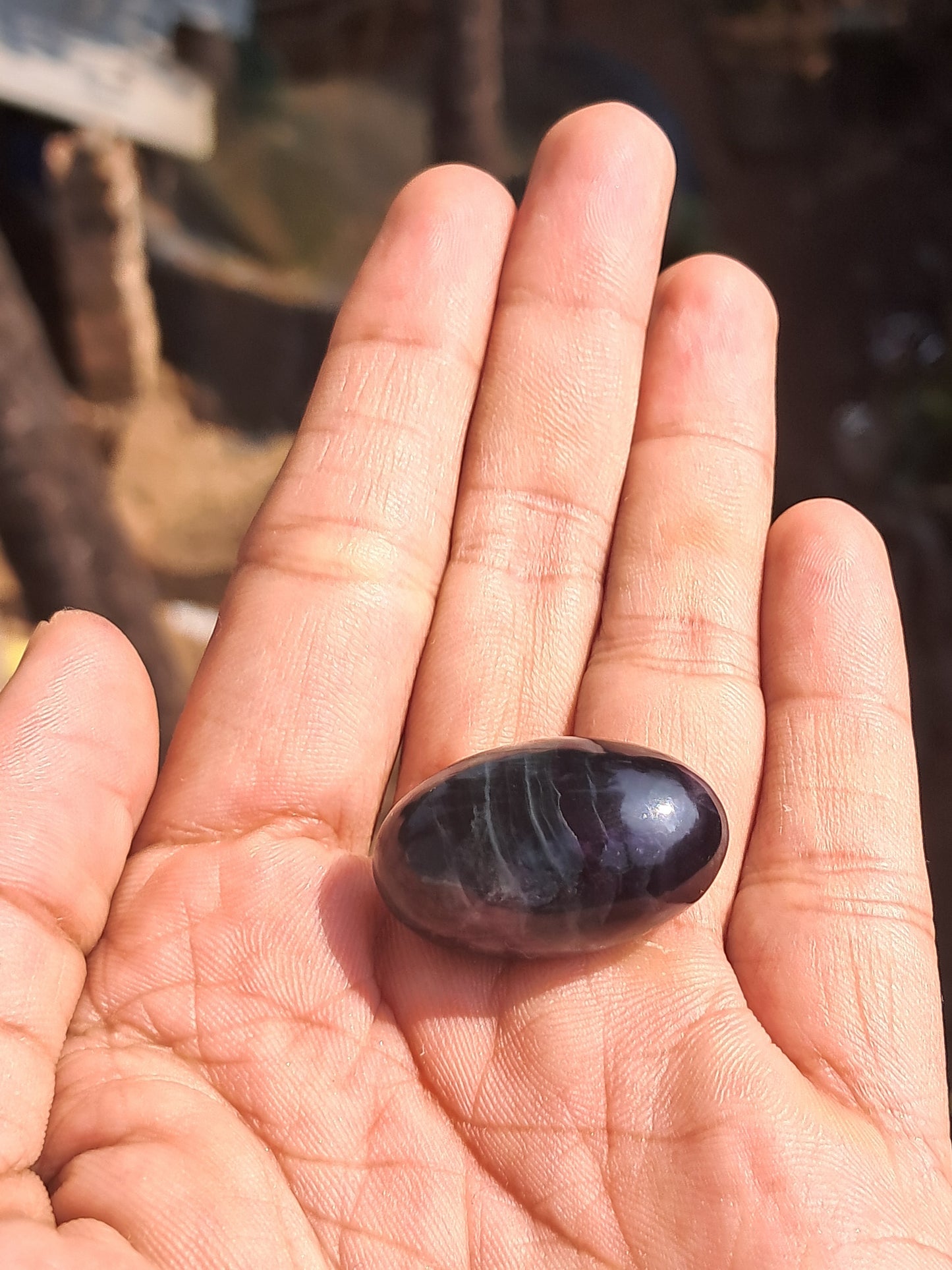 Shivalingam de fluorita arcoíris | Piedra de cristal natural pulida n.° RF5