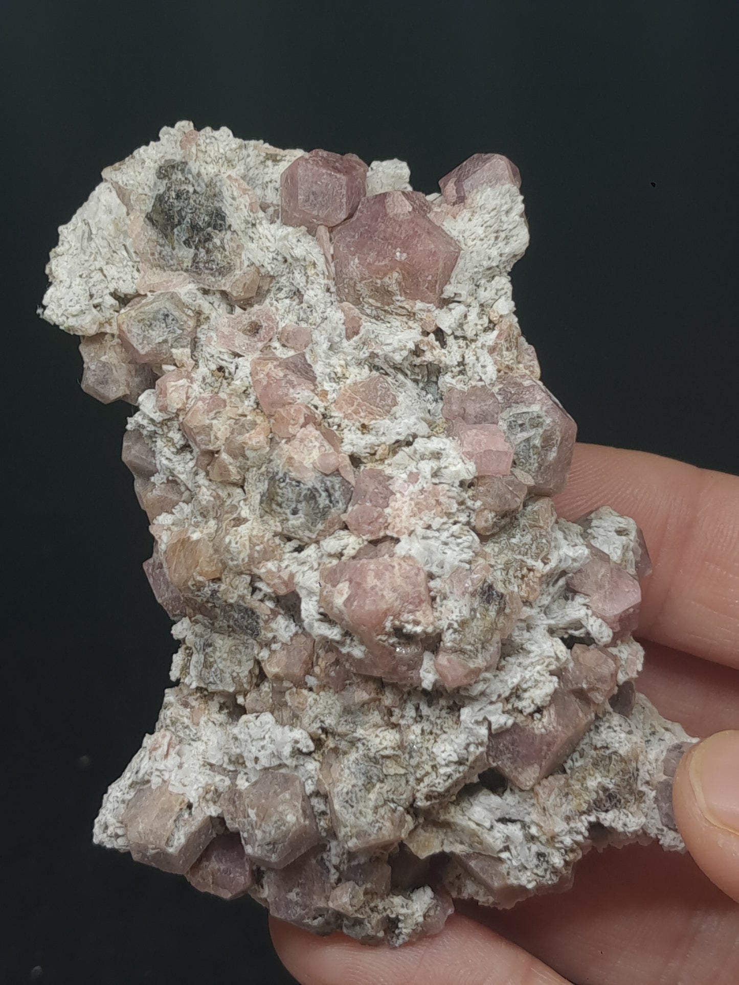 Grossular Garnet on Matrix (Mexico) Pink Garnet Cluster |Rough Crystal Stone | Mineral Specimen #GR21