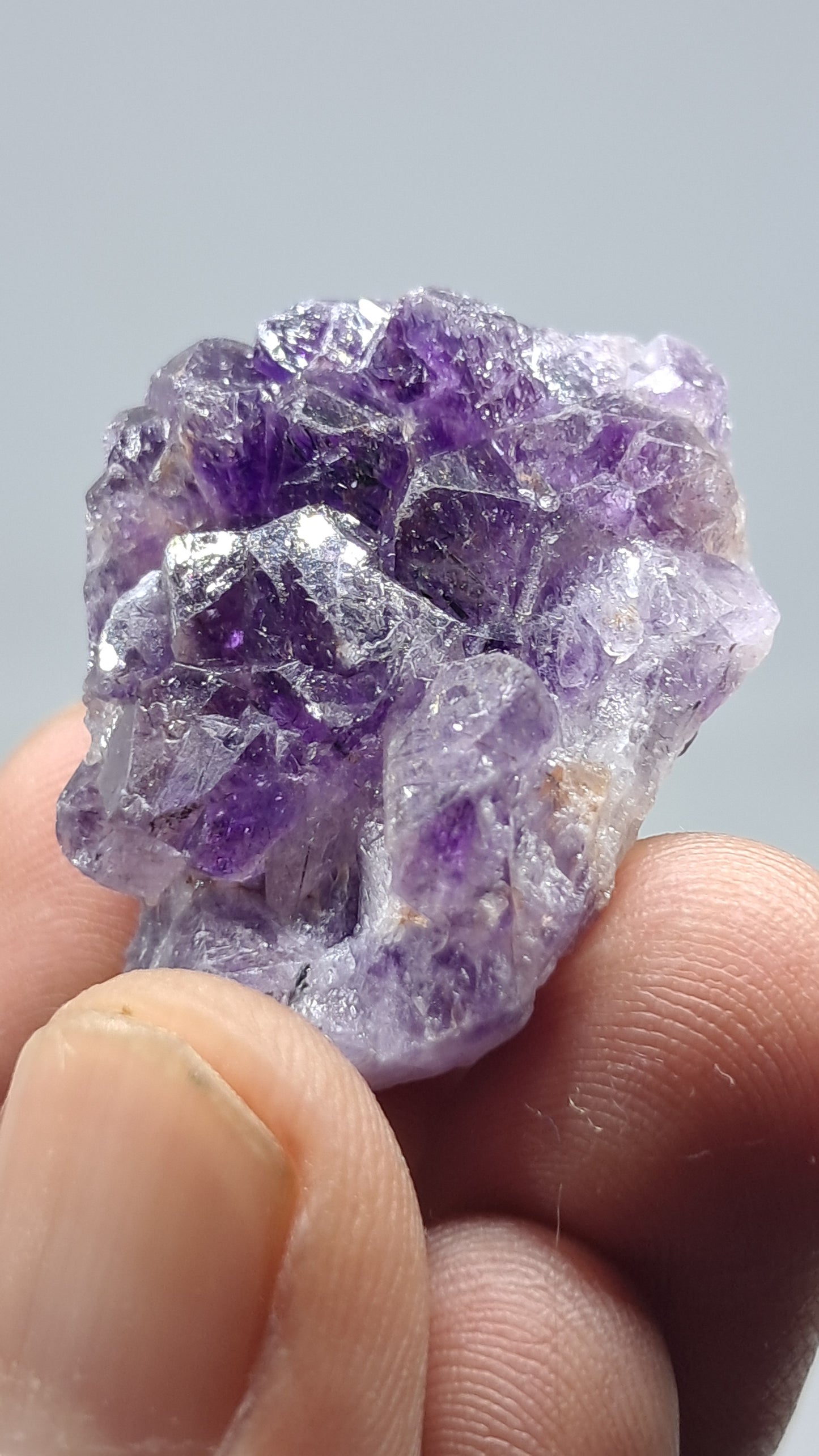 Amatista Elestial Morada Oscura | Inclusiones de Hematita Goethita Rutilo | Cristal Natural | Espécimen Mineral #KA201