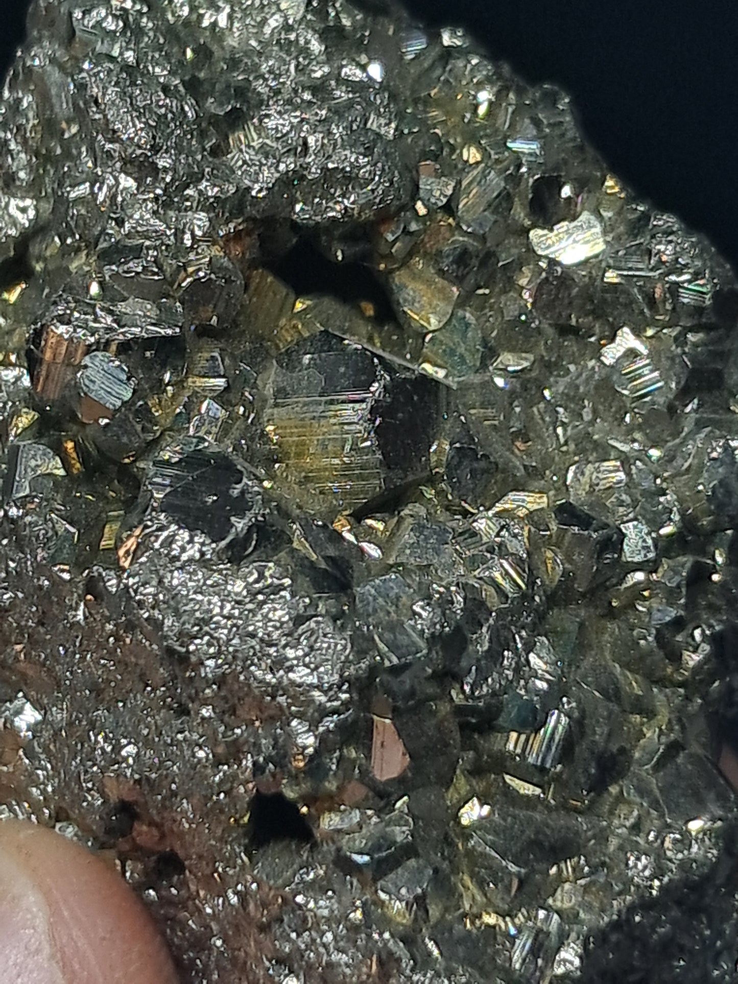 Pirita en bruto (Perú) Drusa natural | Ejemplar mineral | Rocas y cristales #PR30