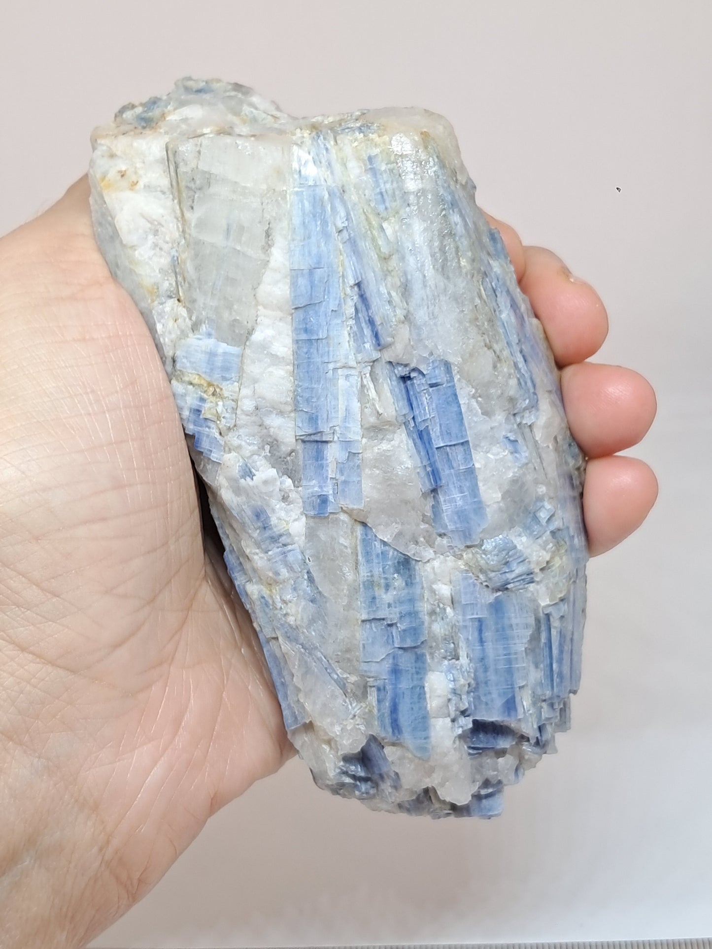 Blue Kyanite Cluster w/ Quartz (Tamil Nadu) Natural Mineral Specimen #KY1