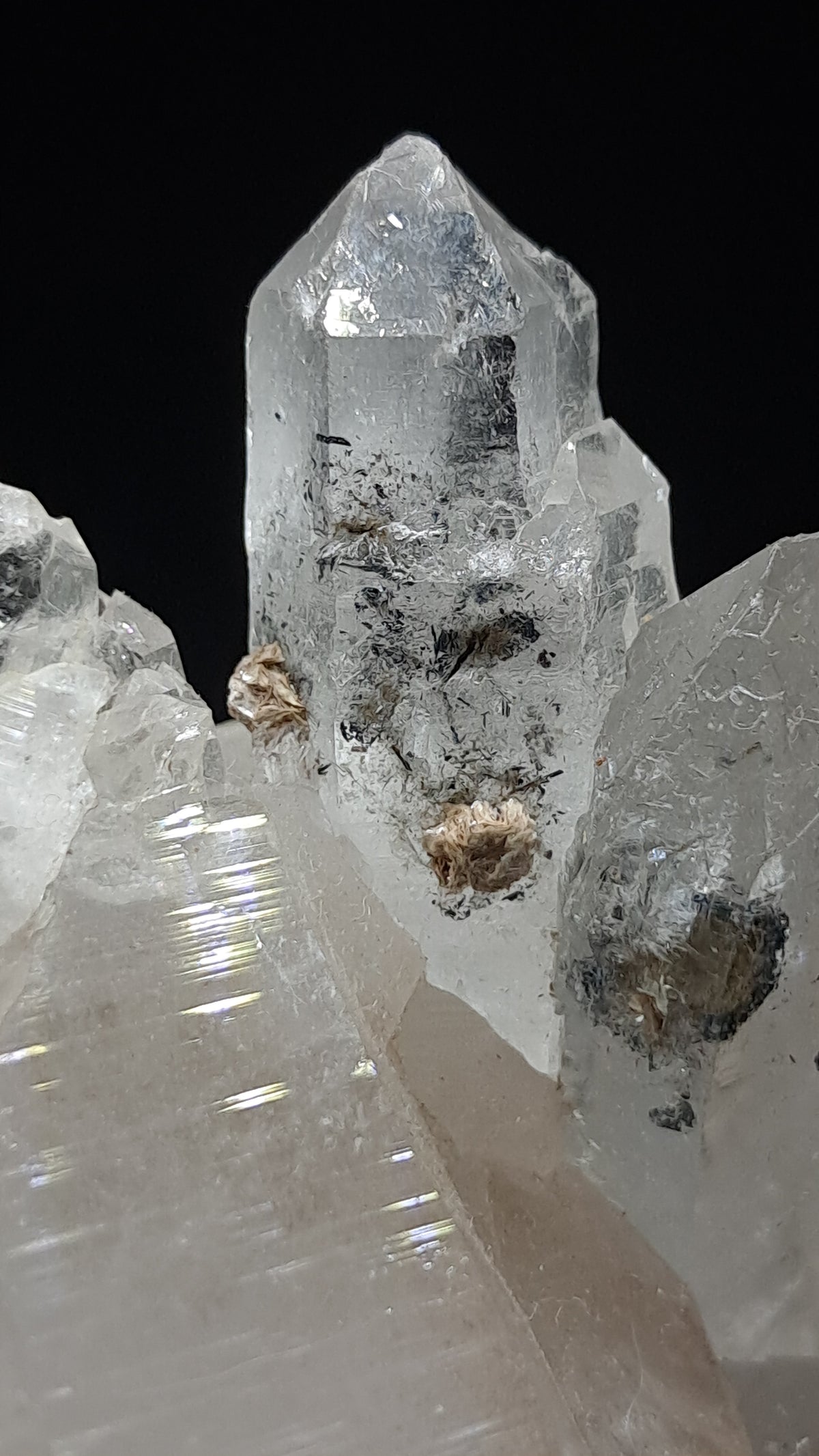 Himalayan Clear Quartz (Kullu) Natural Cluster | Black Rutile Inclusions | Double Termination #CH91