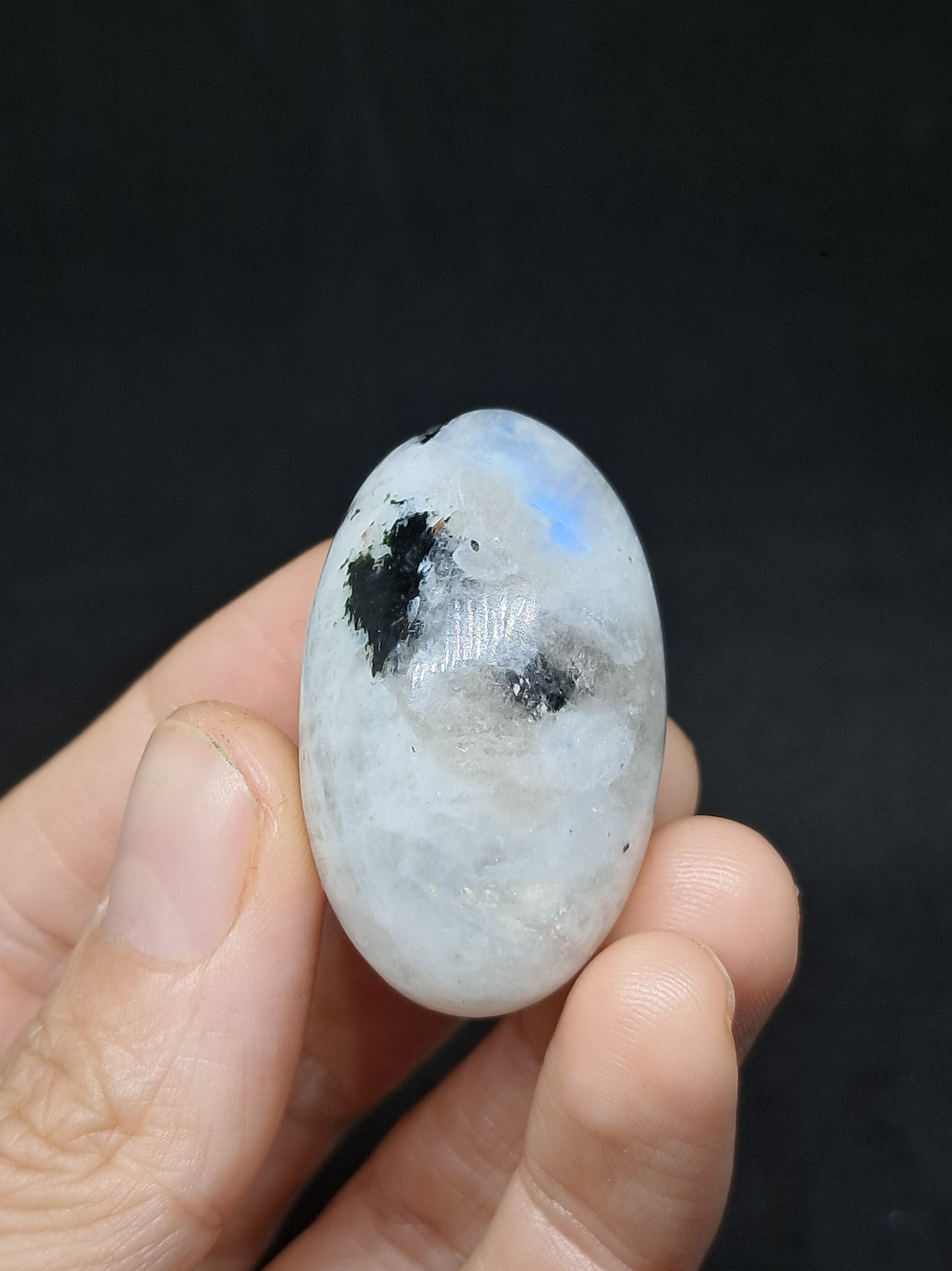 Rainbow Moonstone Shivalingam | White Labradorite | Natural Polished Stone
