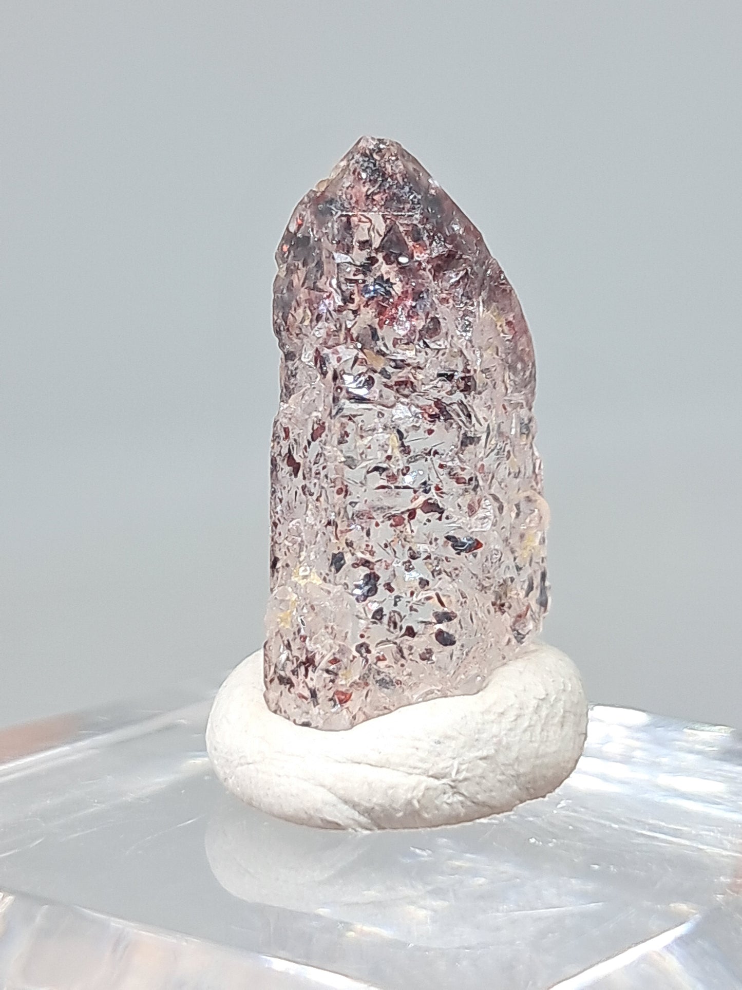 Hematite Included Quartz (Karur) Natural Crystal Point | Mineral Specimen #HPQ64
