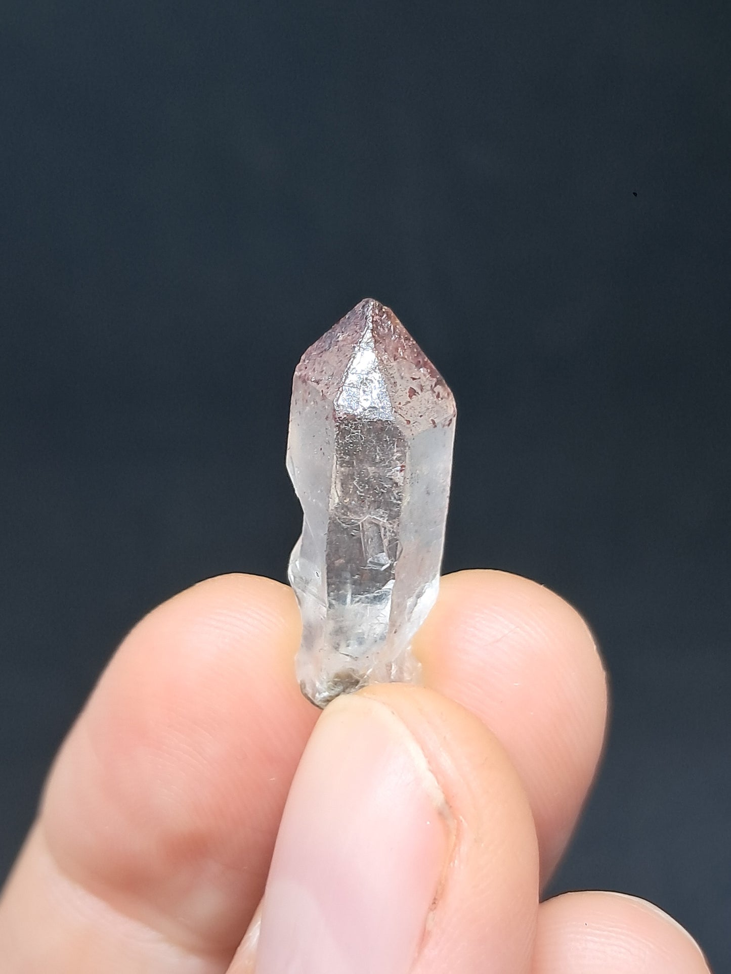 Quartz w/ Hematite Inclusions (Karur) Natural Crystal Point | Mineral Specimen #HPQ69