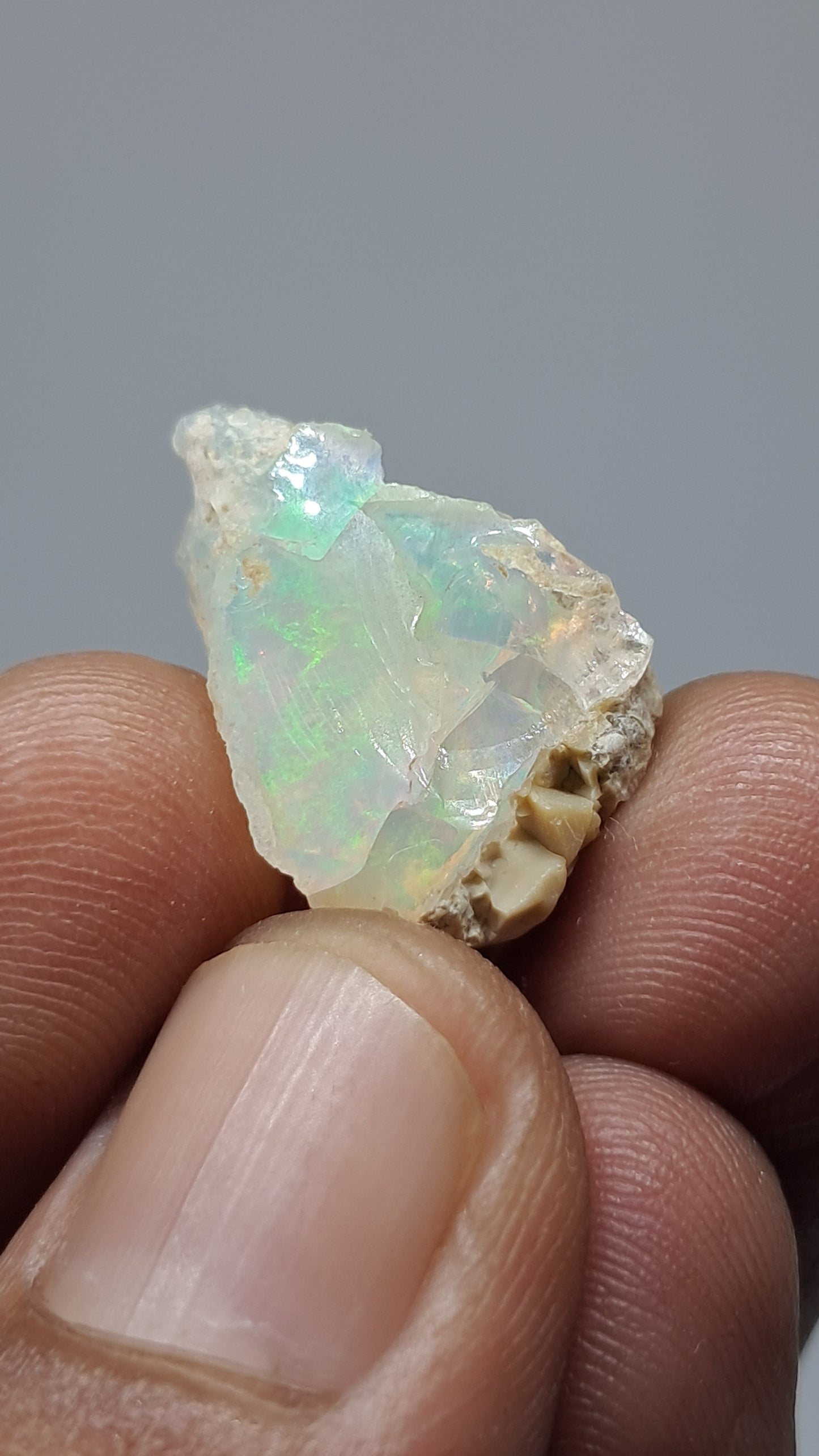Natural Ethiopian Opal Rough | White Hydrophane Opal with Flashy Play of Color #OP24