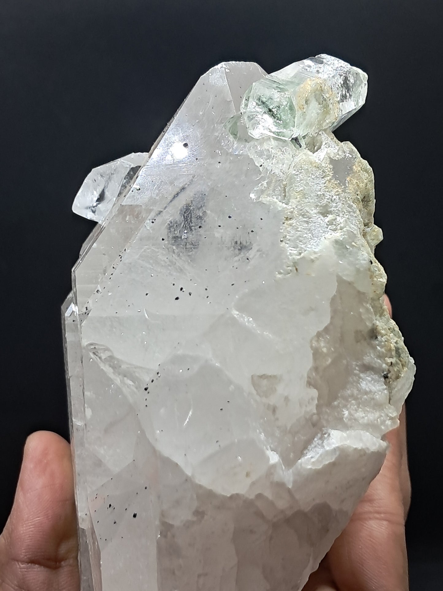 Himalayan Quartz Crystal Point with Magnetite Inclusions XL | High Grade | Natural Stone | Mineral Specimen #CH54