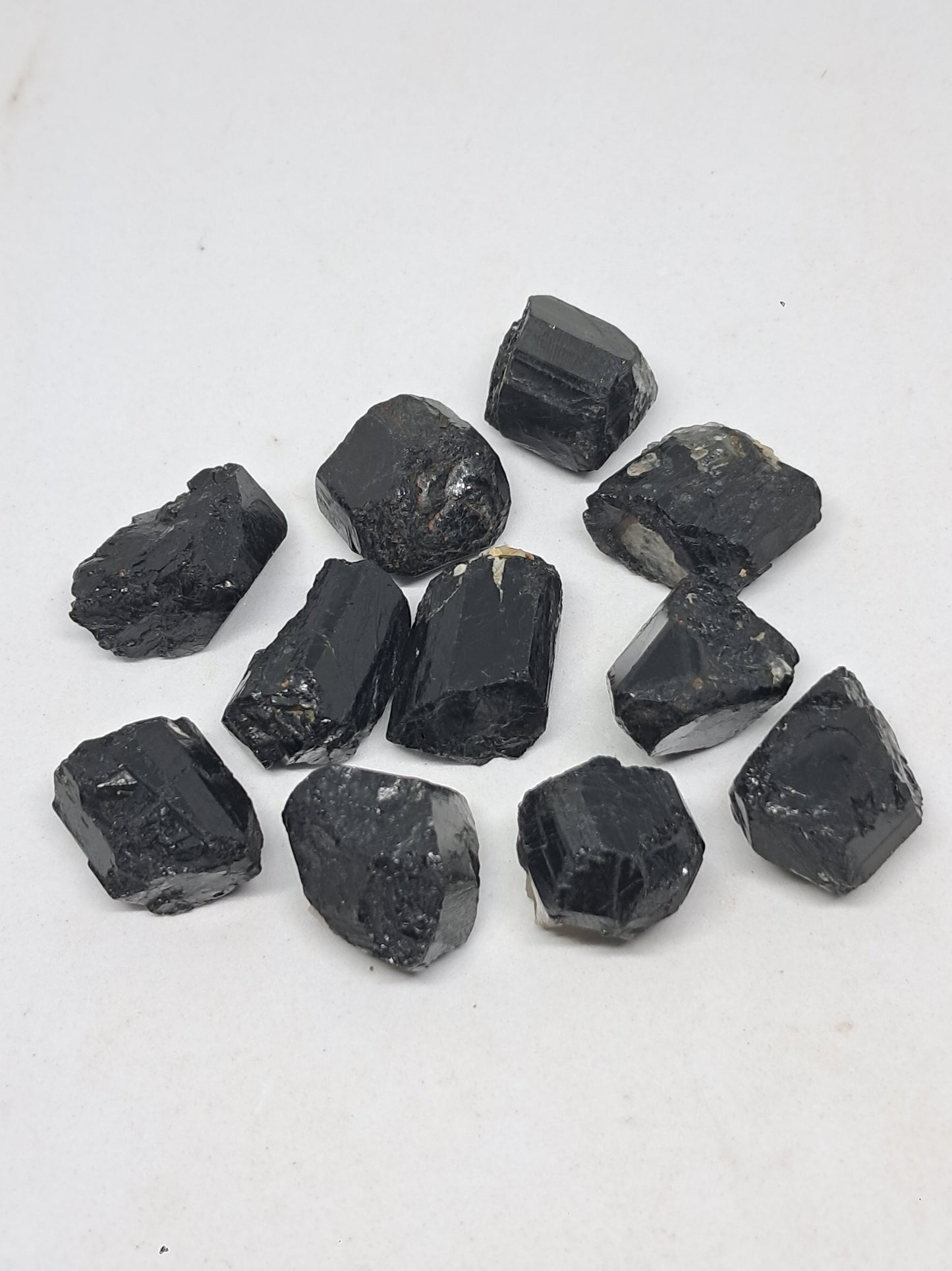 Small Black Tourmaline Crystals (Karnataka) Natural Stone | Mineral Specimen #BT3