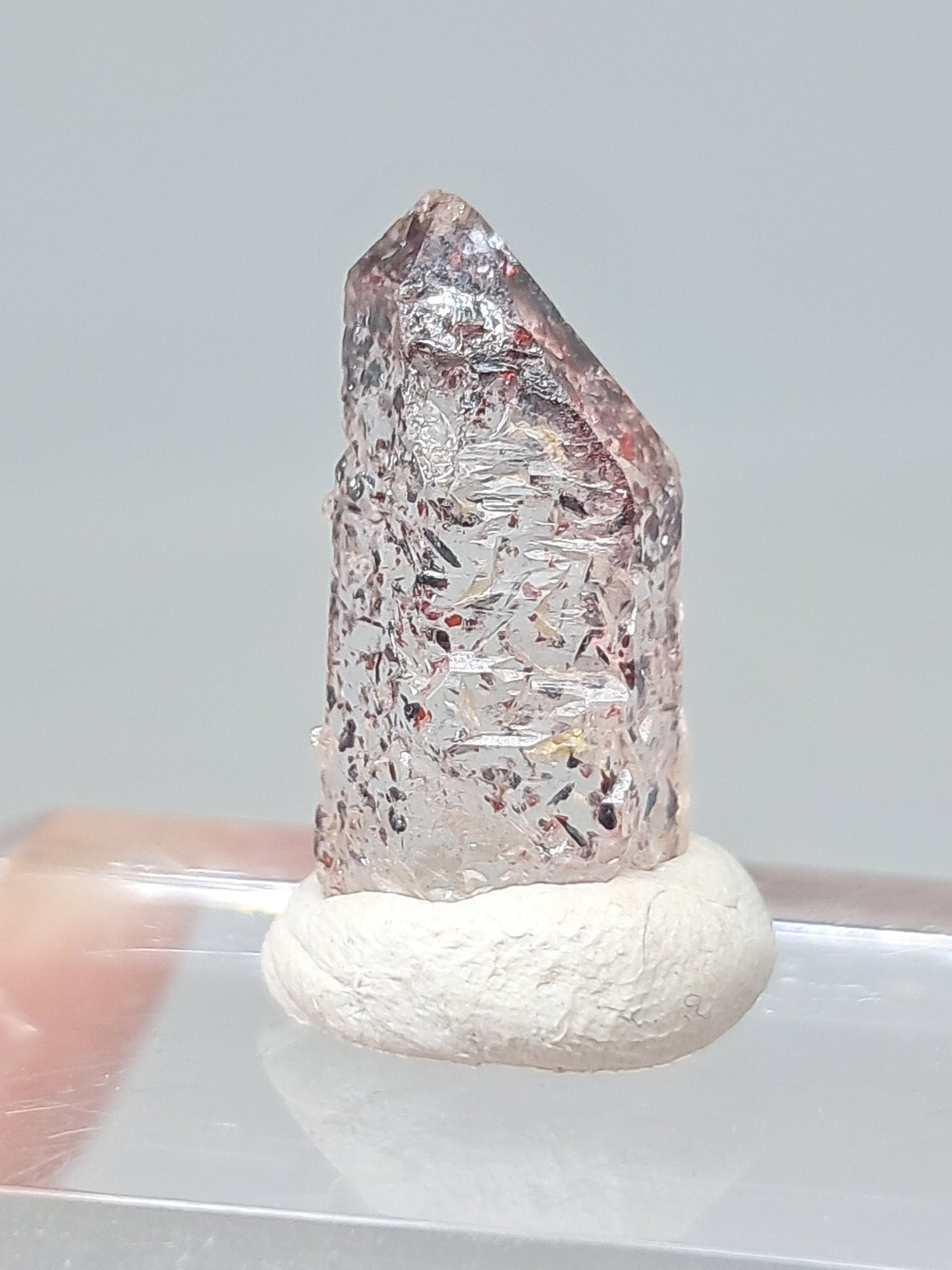 Hematite Included Quartz (Karur) Natural Crystal Point | Mineral Specimen #HPQ64