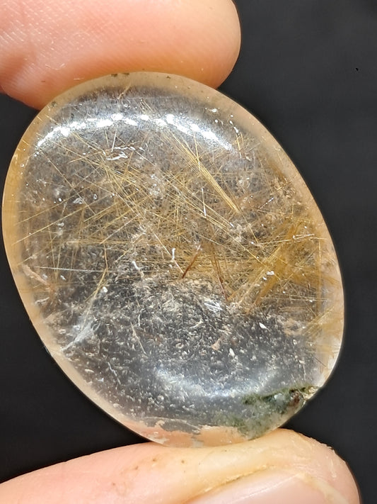 Rutilated Quartz Palmstone | Polished Stone | Natural Crystal #RQ46