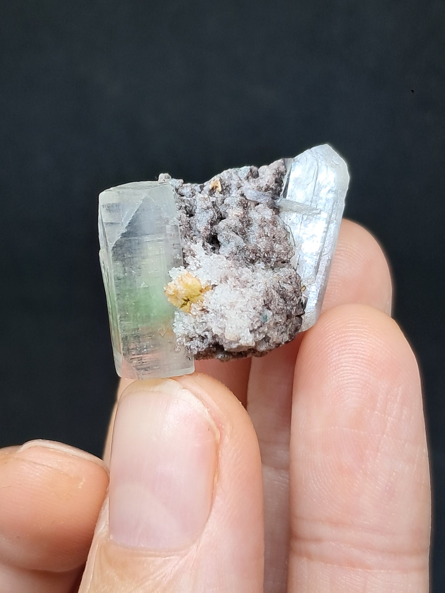 Apofilita verde con estibita (Fluorapofilita) (Ajanta) Cristal natural | Muestra de mineral #GA33
