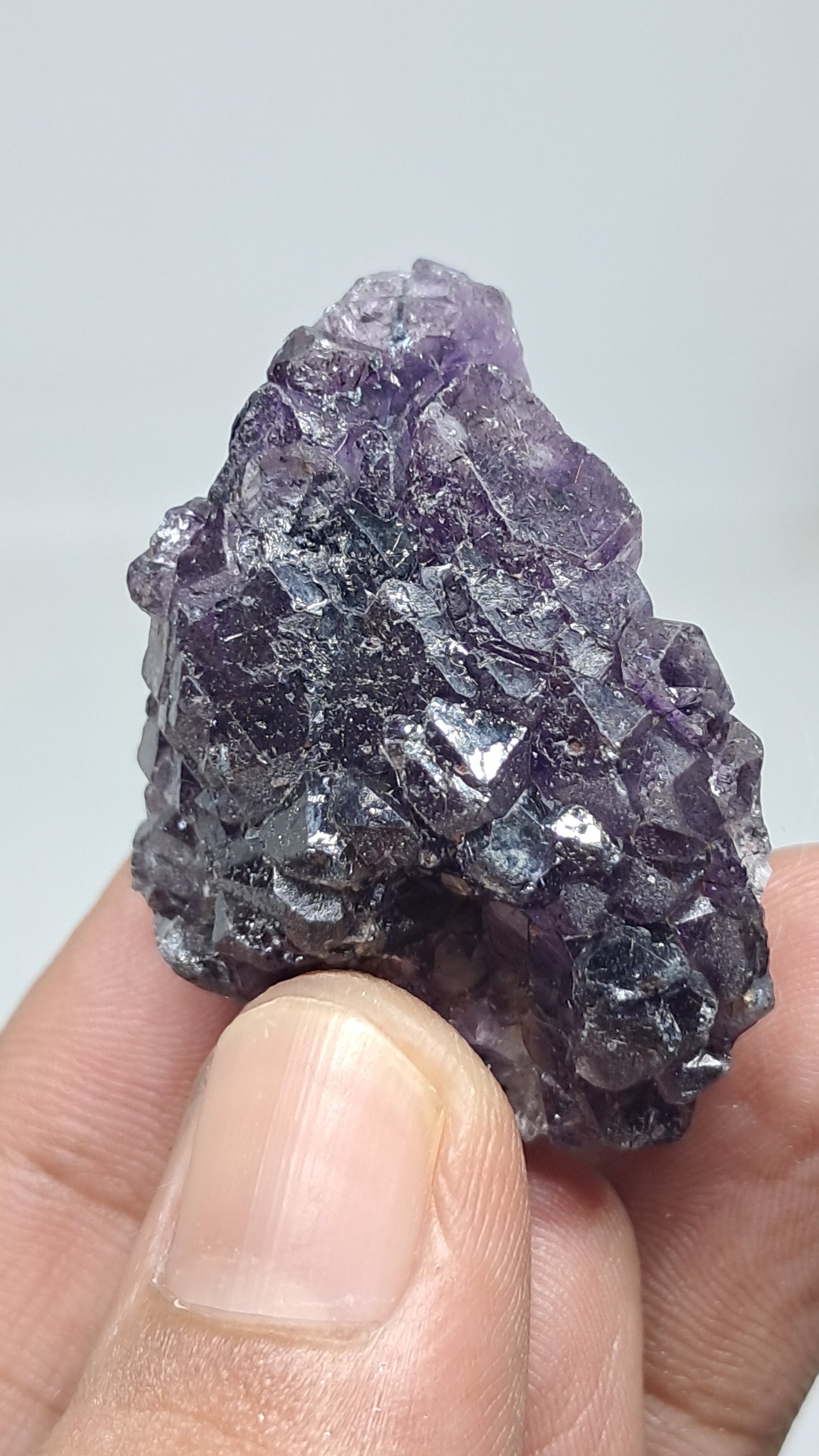 Amatista Elestial Morada Profunda | Inclusiones de Hematita Goetita Rutilo | Cristal Natural | Espécimen Mineral #KA196