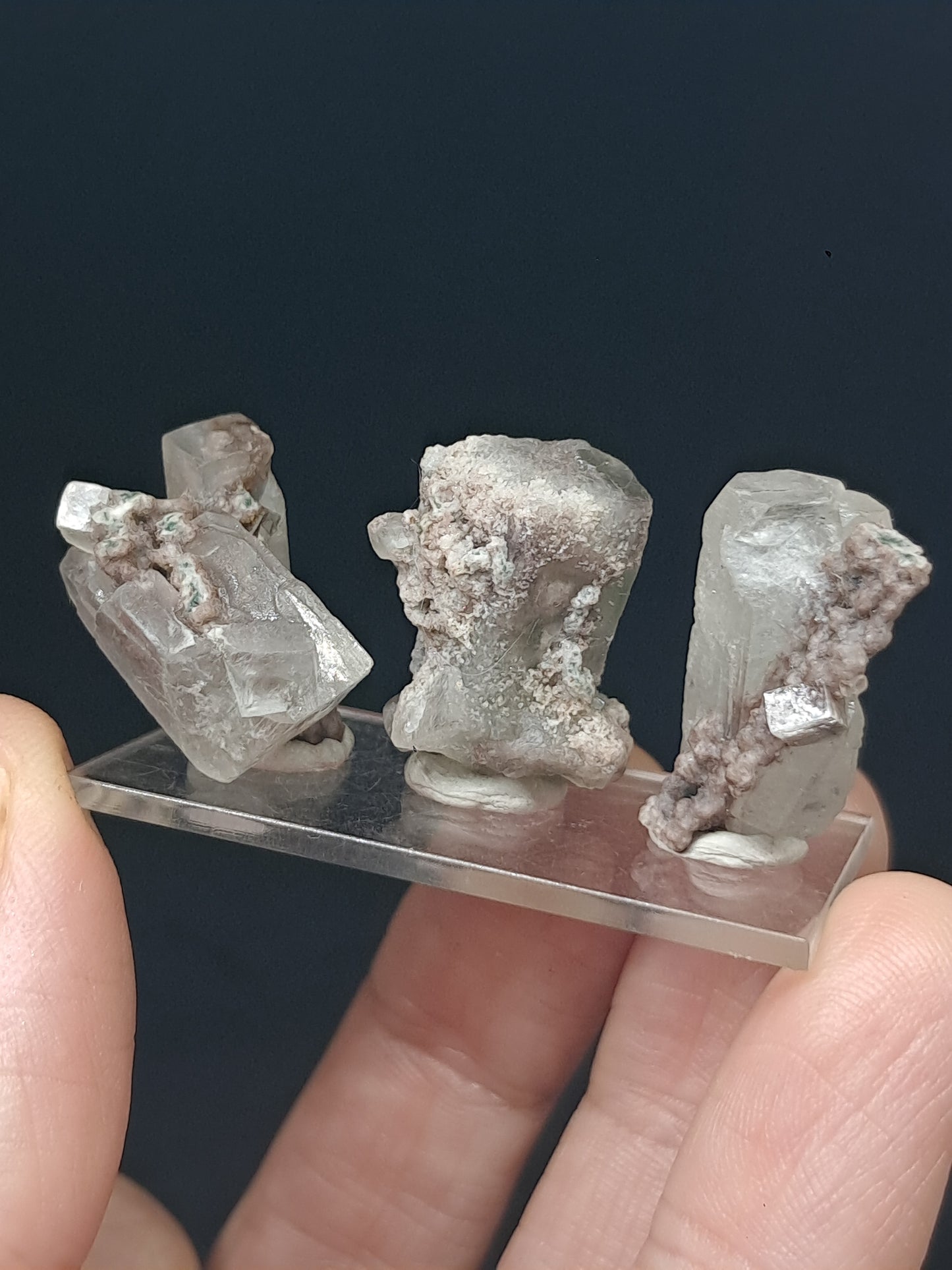 Set of 3 Small Green Apophyllites (Fluorapophyllites) (Ajanta) Rough Natural Crystals | Mineral Specimens #GA53