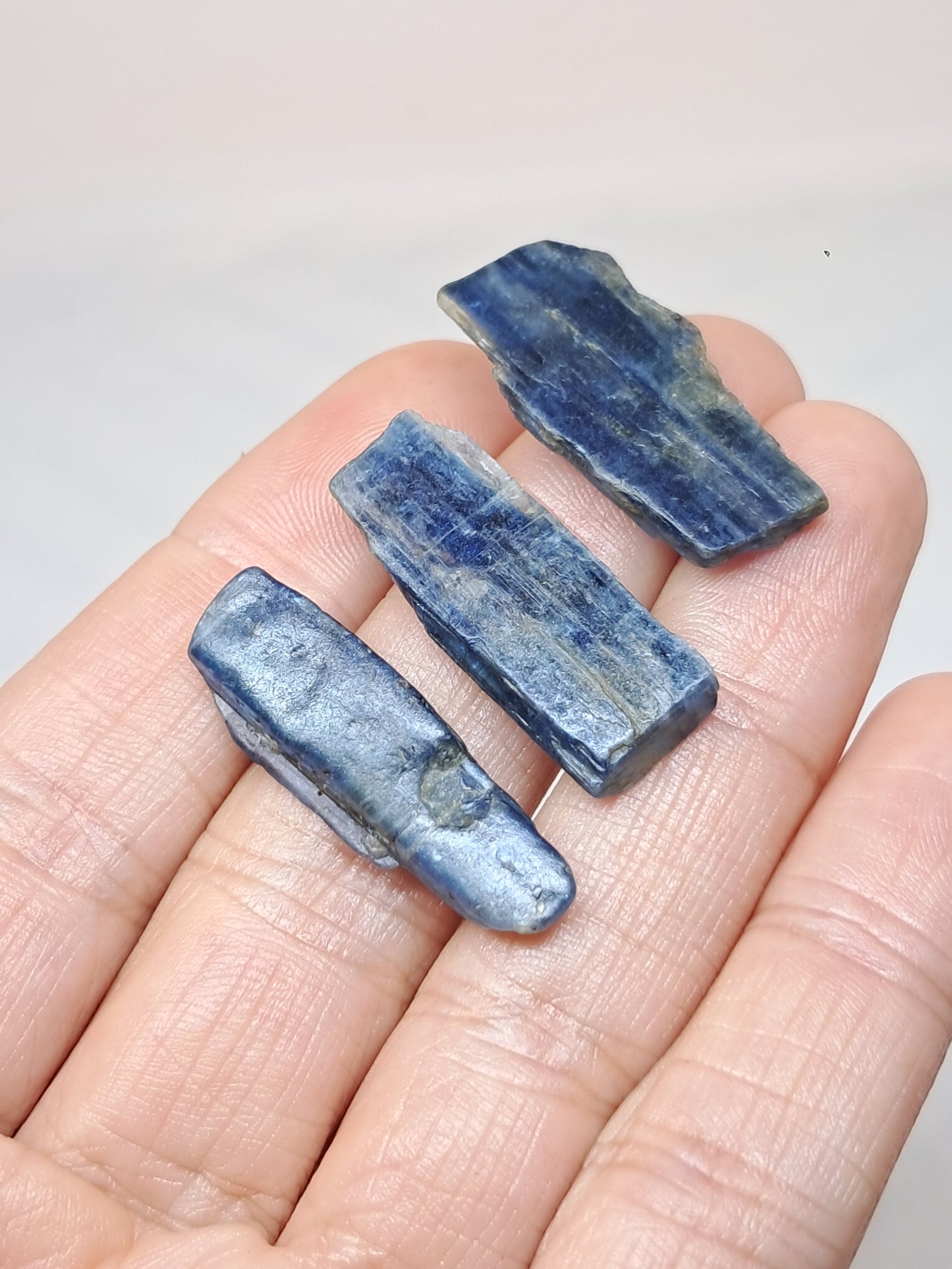 Set of 3 Blue Kyanites (Nepal) Natural Crystals #KY24