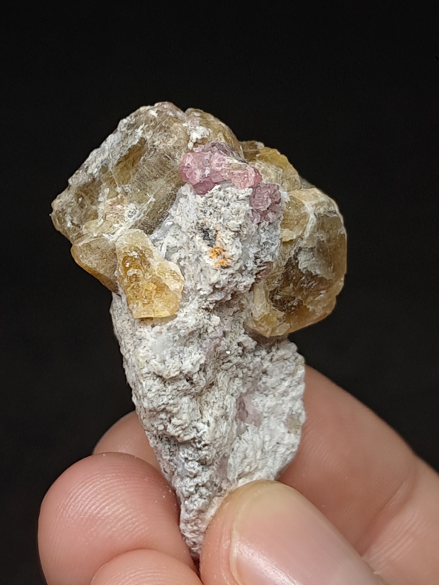 Grossular & Andradite Garnet on Matrix (Mexico) Pink and Green Garnet Cluster |Rough Crystal Stone | Mineral Specimen #GR33