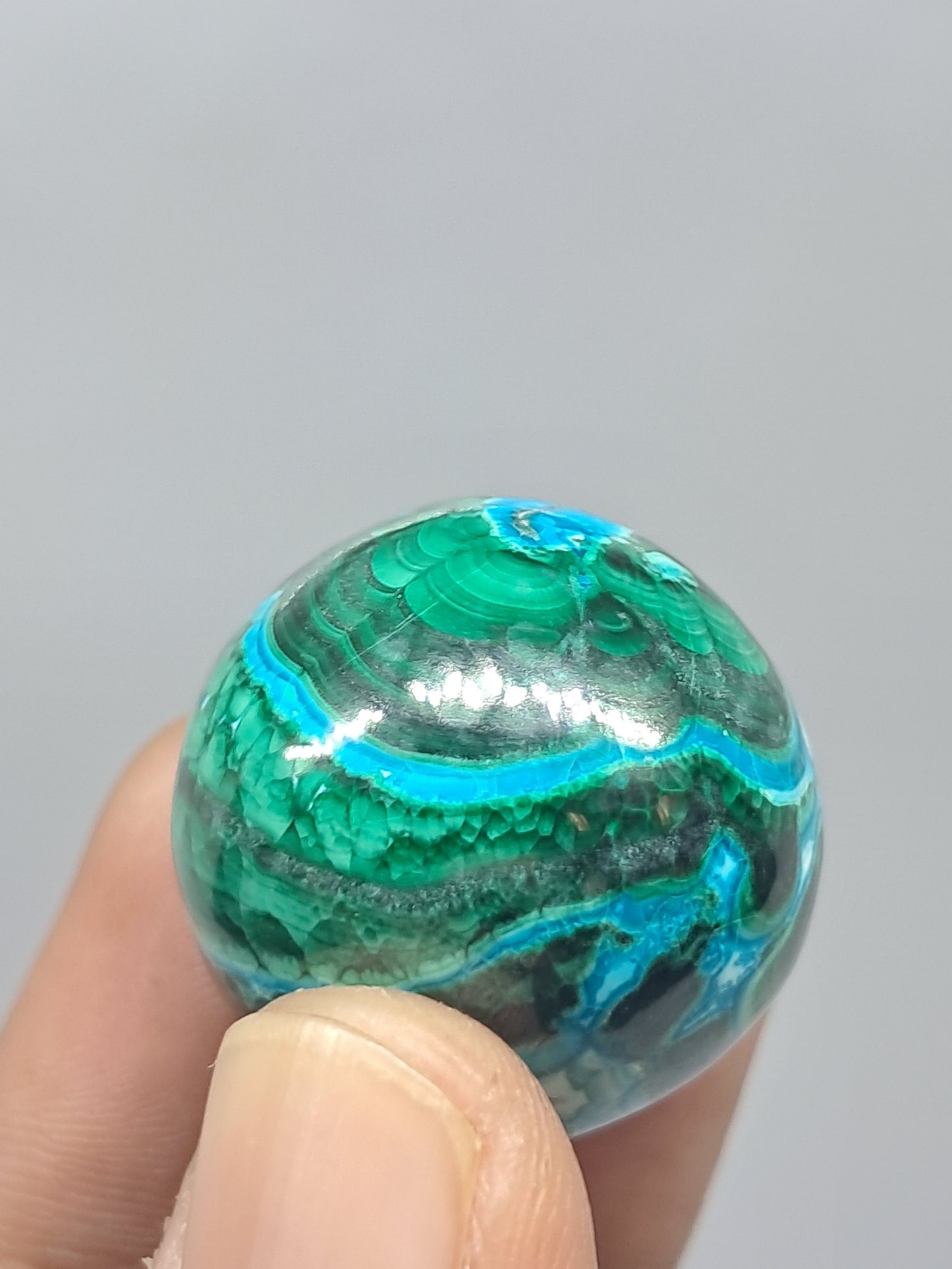 Esfera de crisocola y malaquita | Piedra natural pulida | Buena calidad #CM21