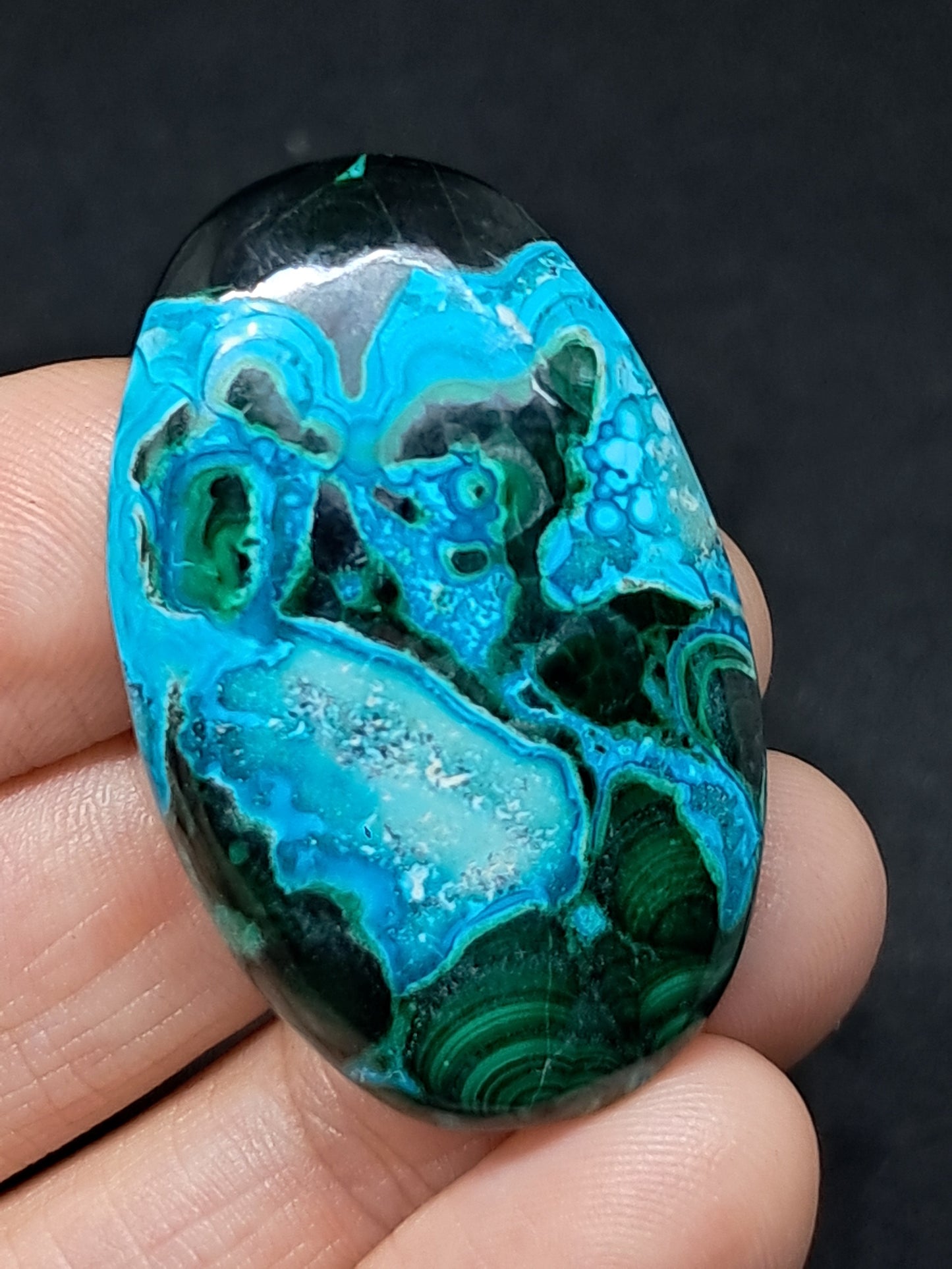 Chrysocolla Malachite Palmstone | Polished Natural Stone | Good Quality