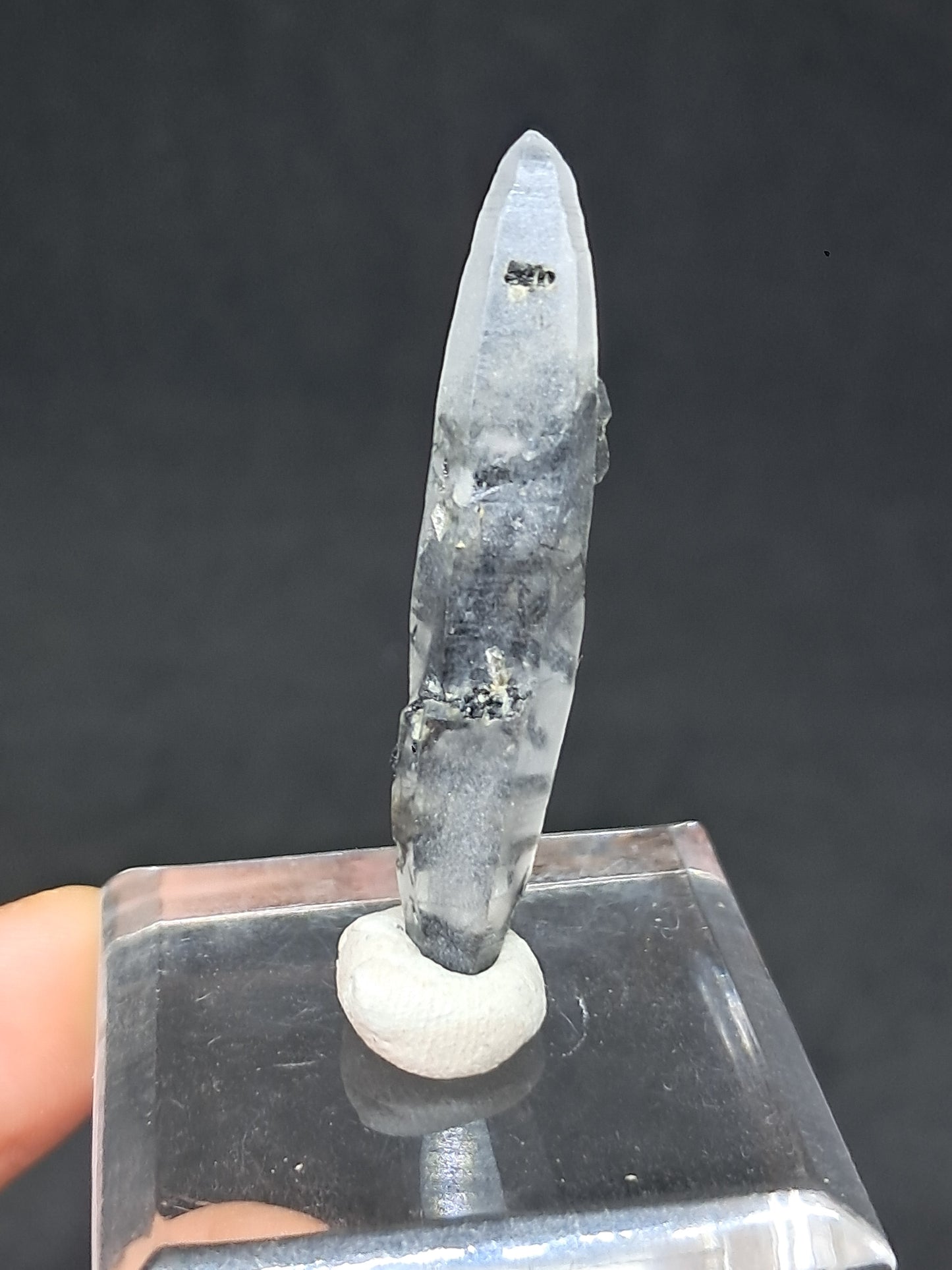 Punta de Cuarzo Turmalinado DT (Karur) Cristal Natural Doble Terminación | Muestra de Mineral #TQ31