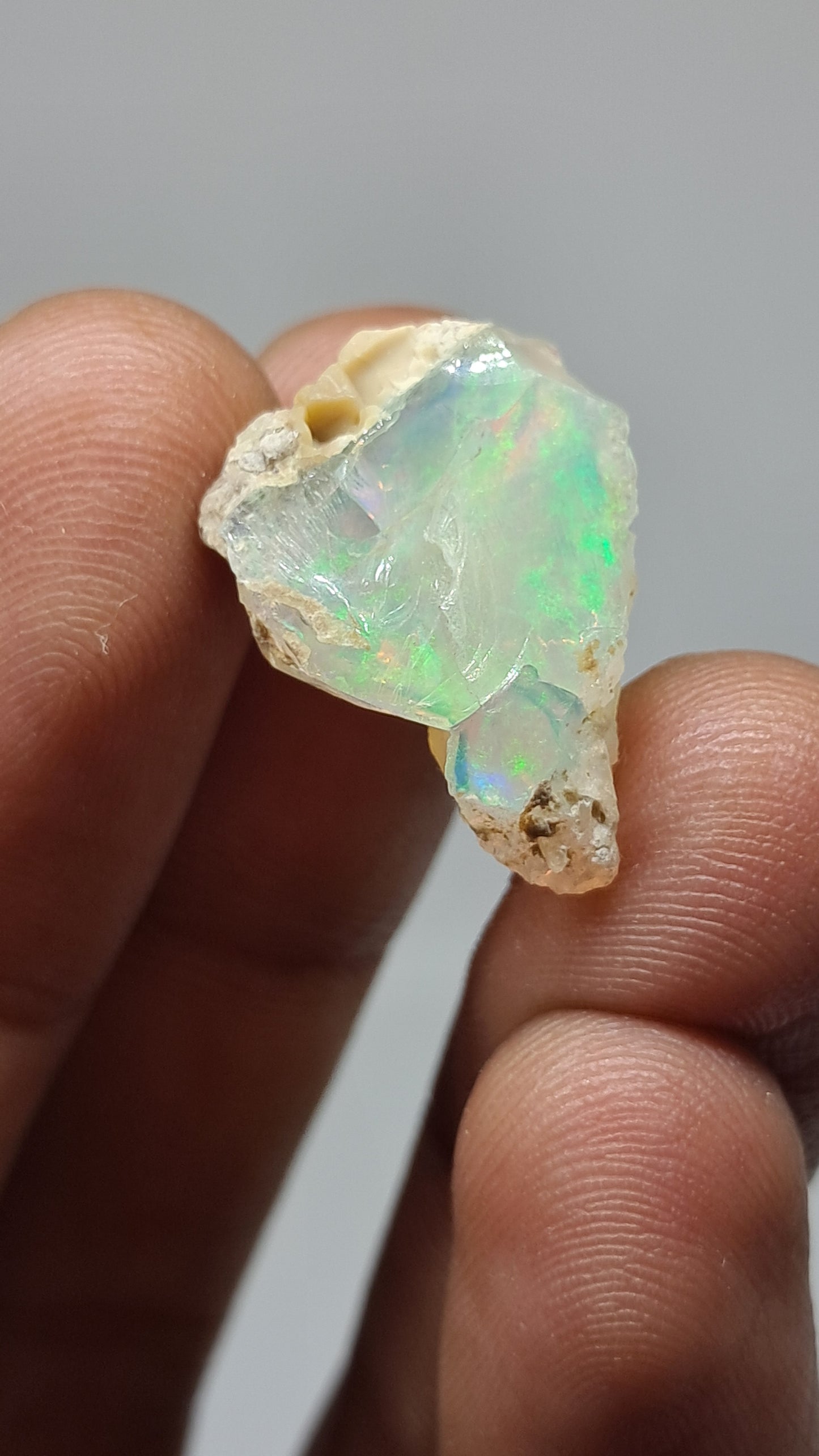 Natural Ethiopian Opal Rough | White Hydrophane Opal with Flashy Play of Color #OP24