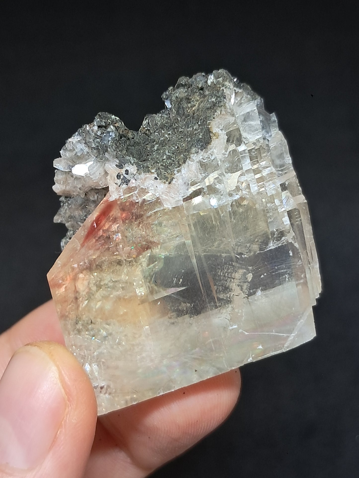 Calcita de frambuesa mohosa *Hallazgo raro* (Pithampur) Cristal natural | Piedra en bruto | Muestra mineral #CA33
