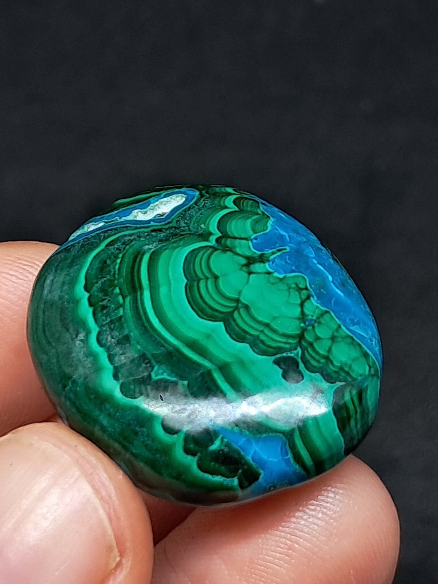 Chrysocolla Malachite Palmstone | Polished Natural Stone | Good Quality