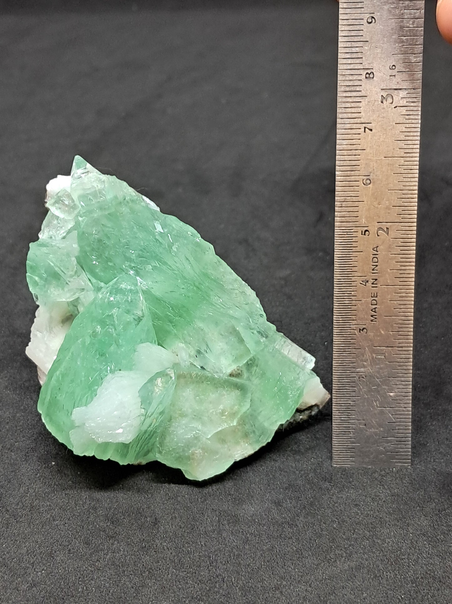 Green Apophyllite (Fluorapophyllite) and Stilbite on matrix #GA15