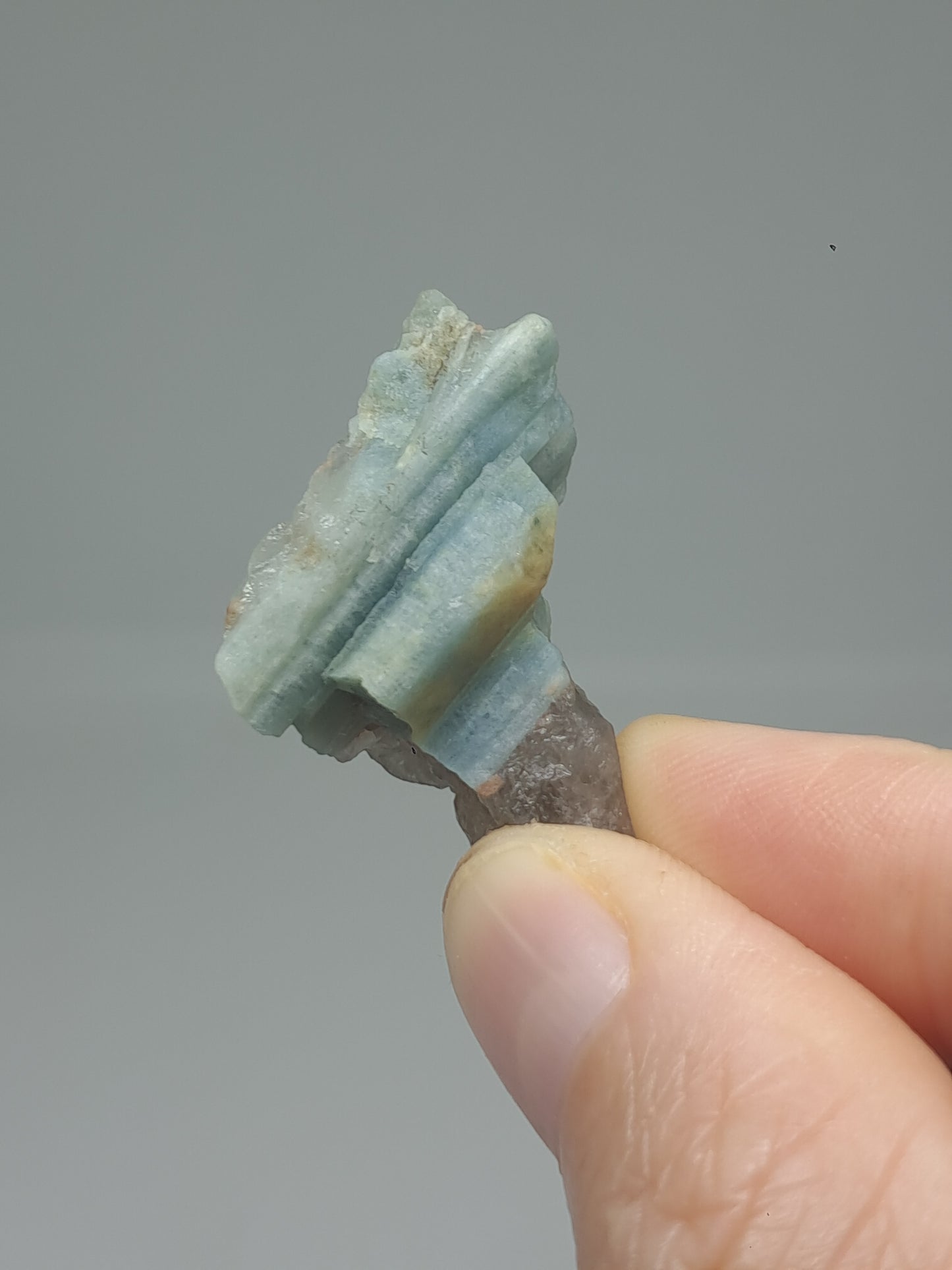 Aquamarine on Smokey Quartz (Karur) Rough Natural Crystal | Mineral Specimen #AQM55