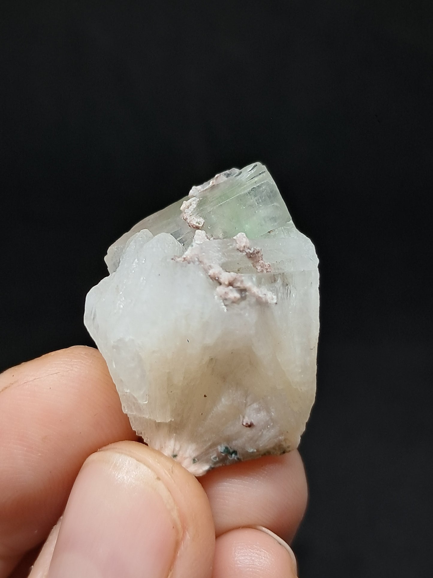 Green Apophyllite with Stilbite (Fluorapophyllite) (Ajanta) Natural Crystal | Mineral Specimen #GA38