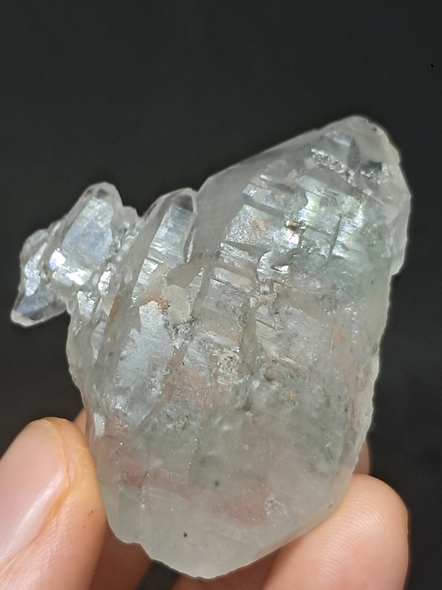 Punta natural de cuarzo fantasma de clorita (Karur) | Cristal chamánico de jardín #CQ67
