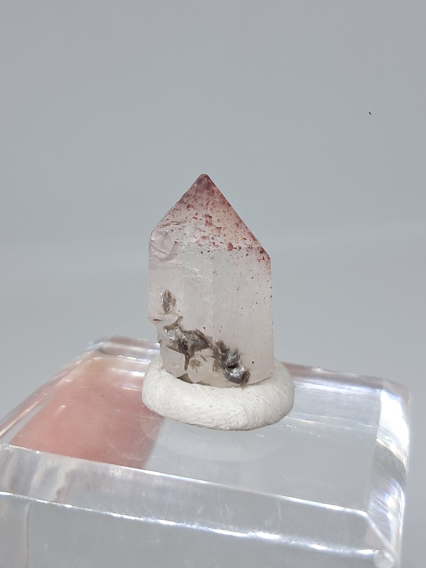 Hematite Included Quartz (Karur) Natural Crystal Point | Mineral Specimen #HPQ66