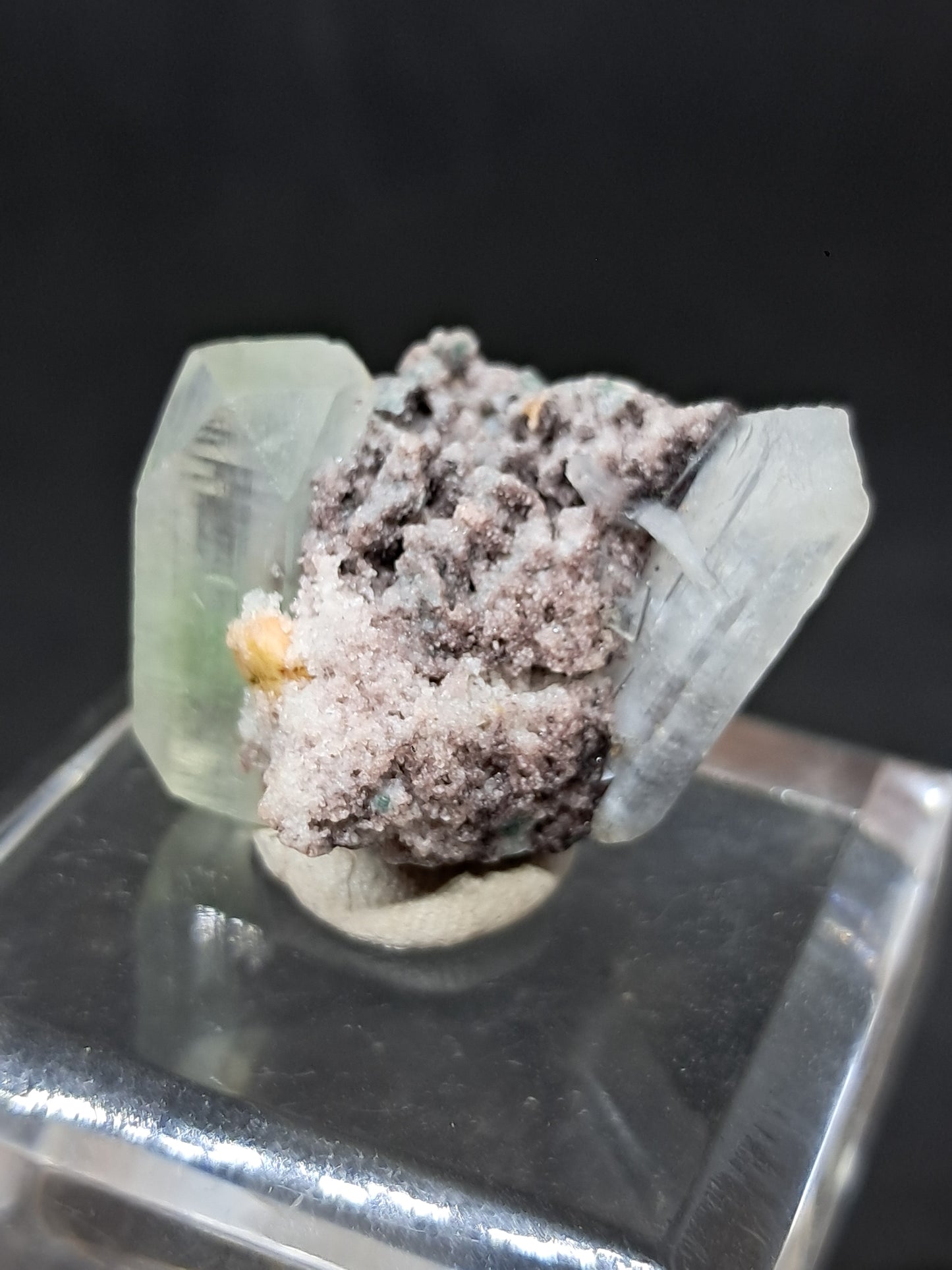 Apofilita verde con estibita (Fluorapofilita) (Ajanta) Cristal natural | Muestra de mineral #GA33