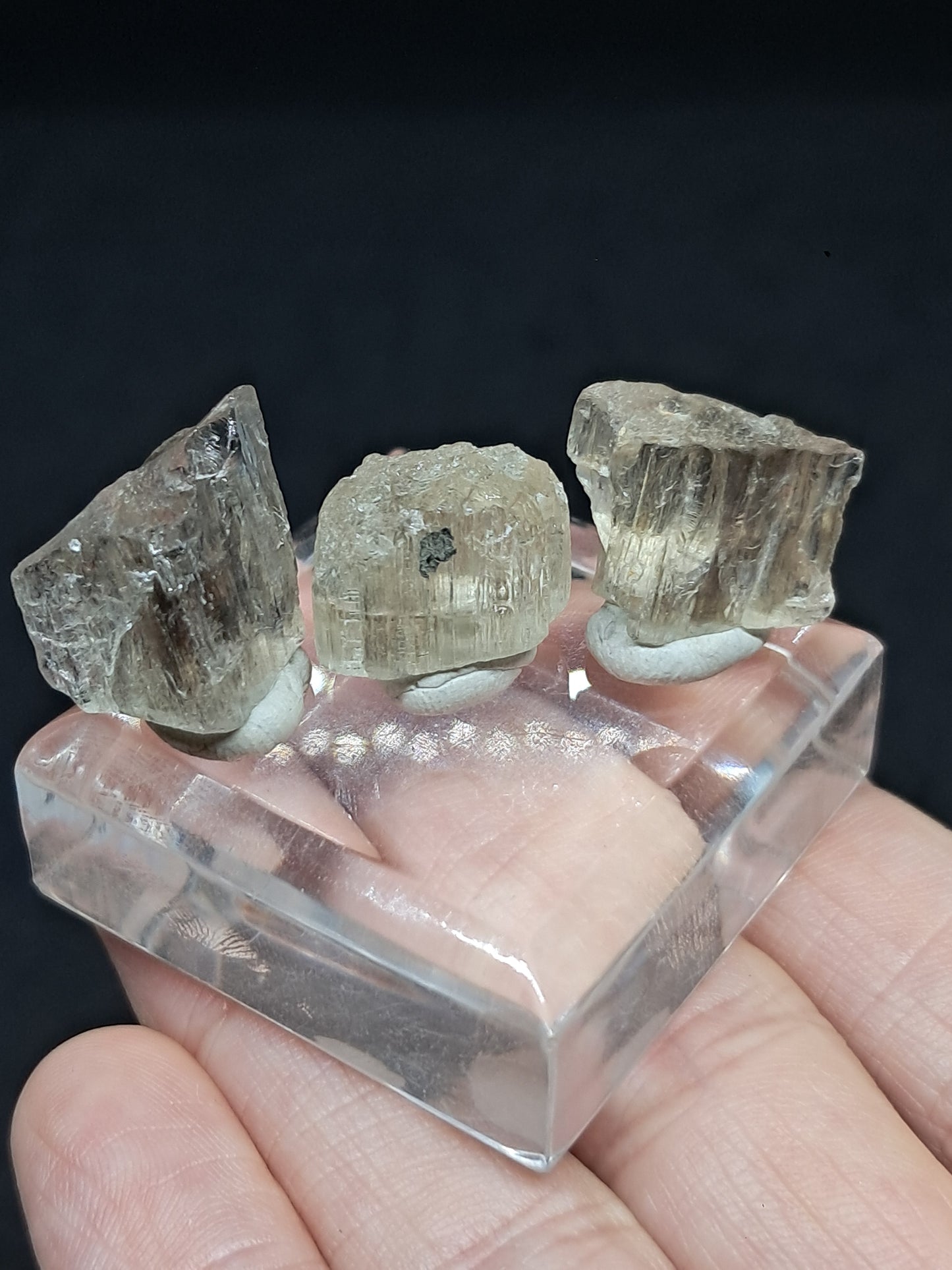 Set of 3 Fluorescent Scapolite Crystals (Karur) UV Reactive | Rough Stone | Natural Mineral Specimen #SCP25