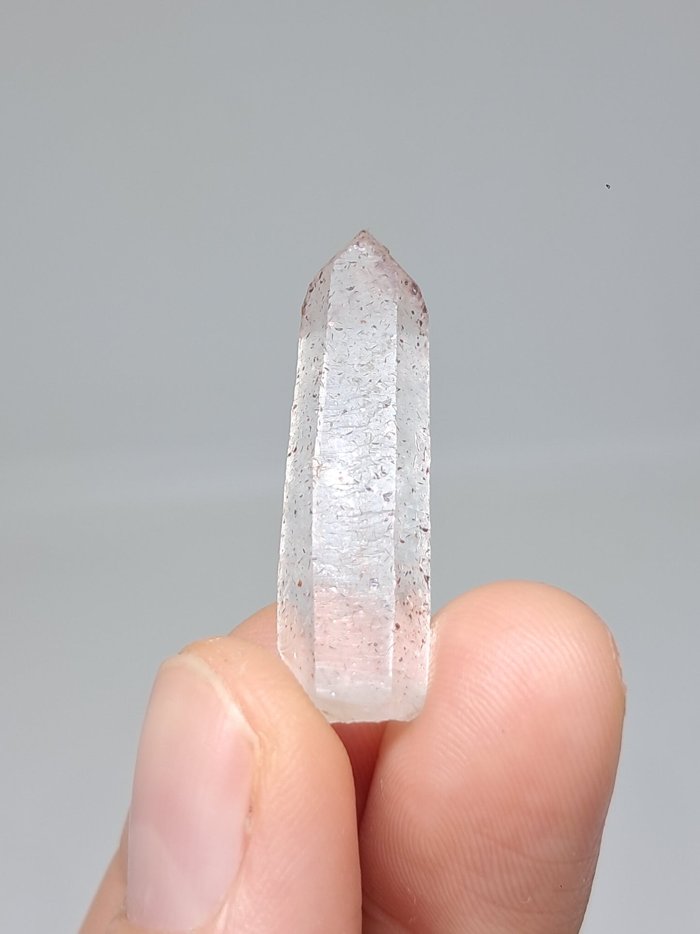 Quartz w/ Hematite Inclusions (Karur) Natural Crystal Point | Mineral Specimen #HPQ67