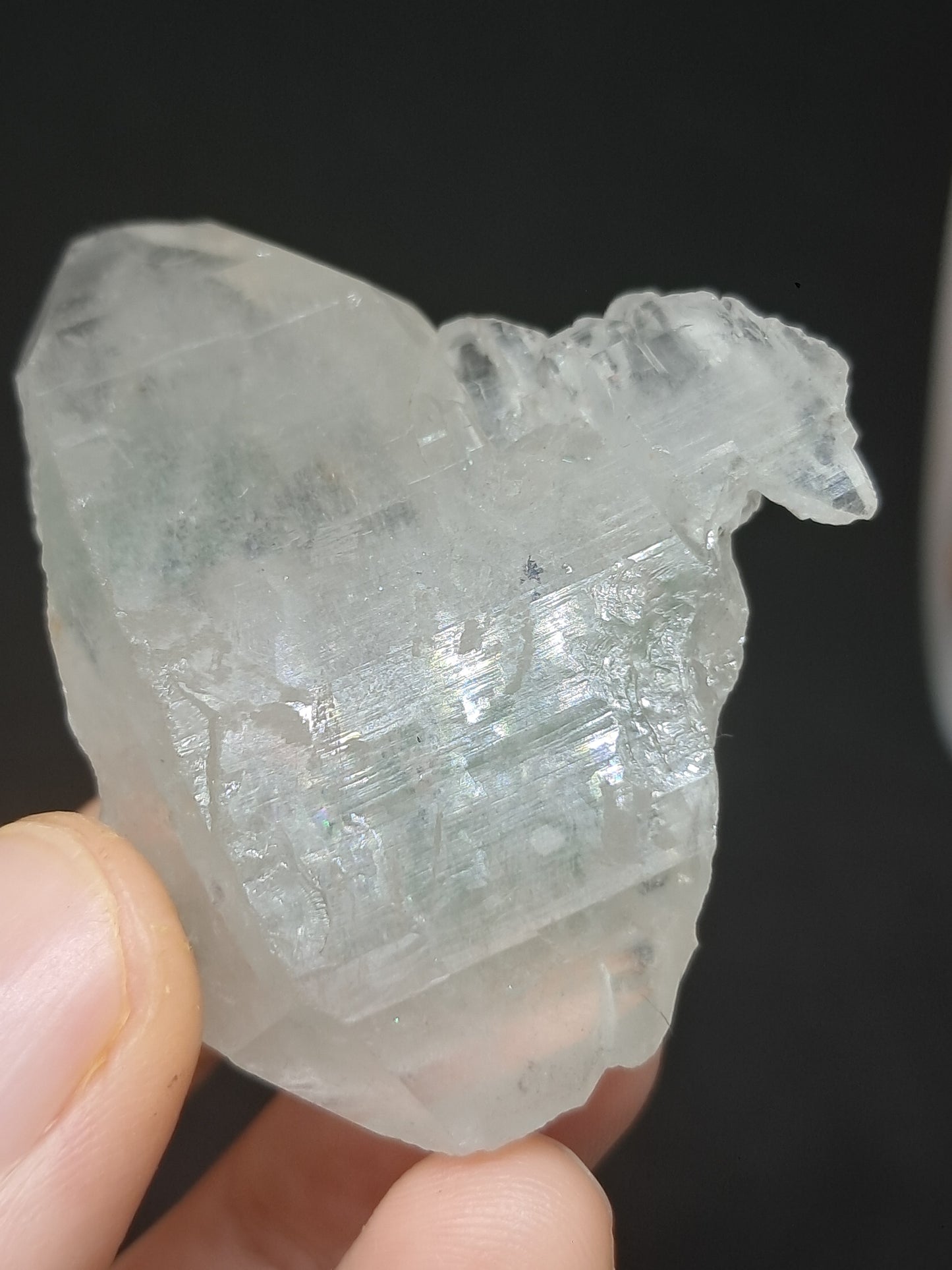 Punta natural de cuarzo fantasma de clorita (Karur) | Cristal chamánico de jardín #CQ67