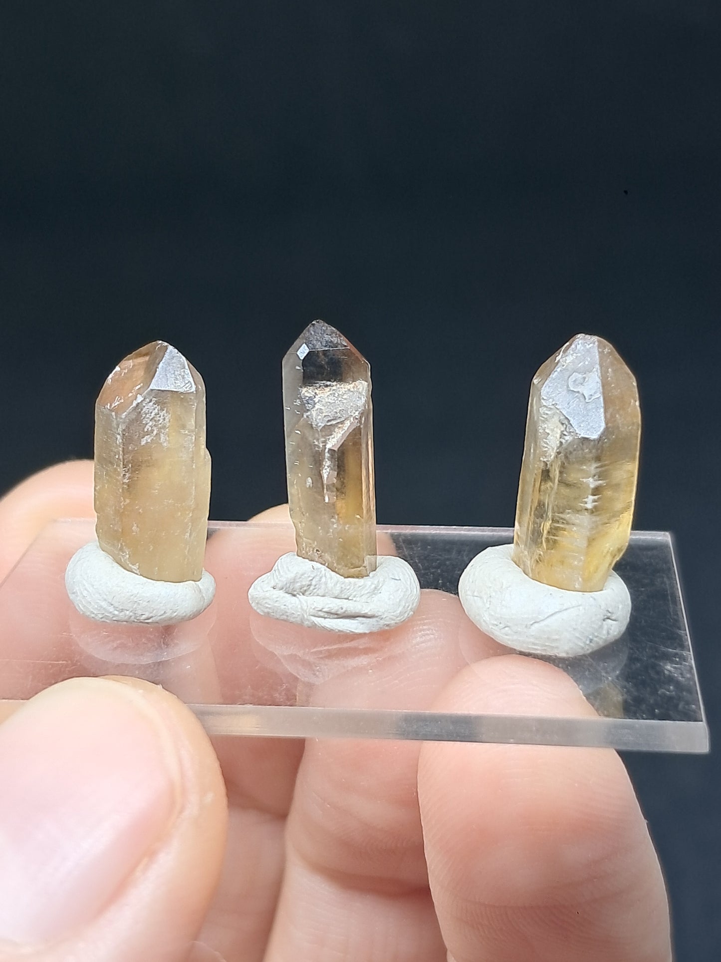 Set of 3 Natural Citrine Points (Karur) | Natural Crystal | Mineral Specimen #CTN39