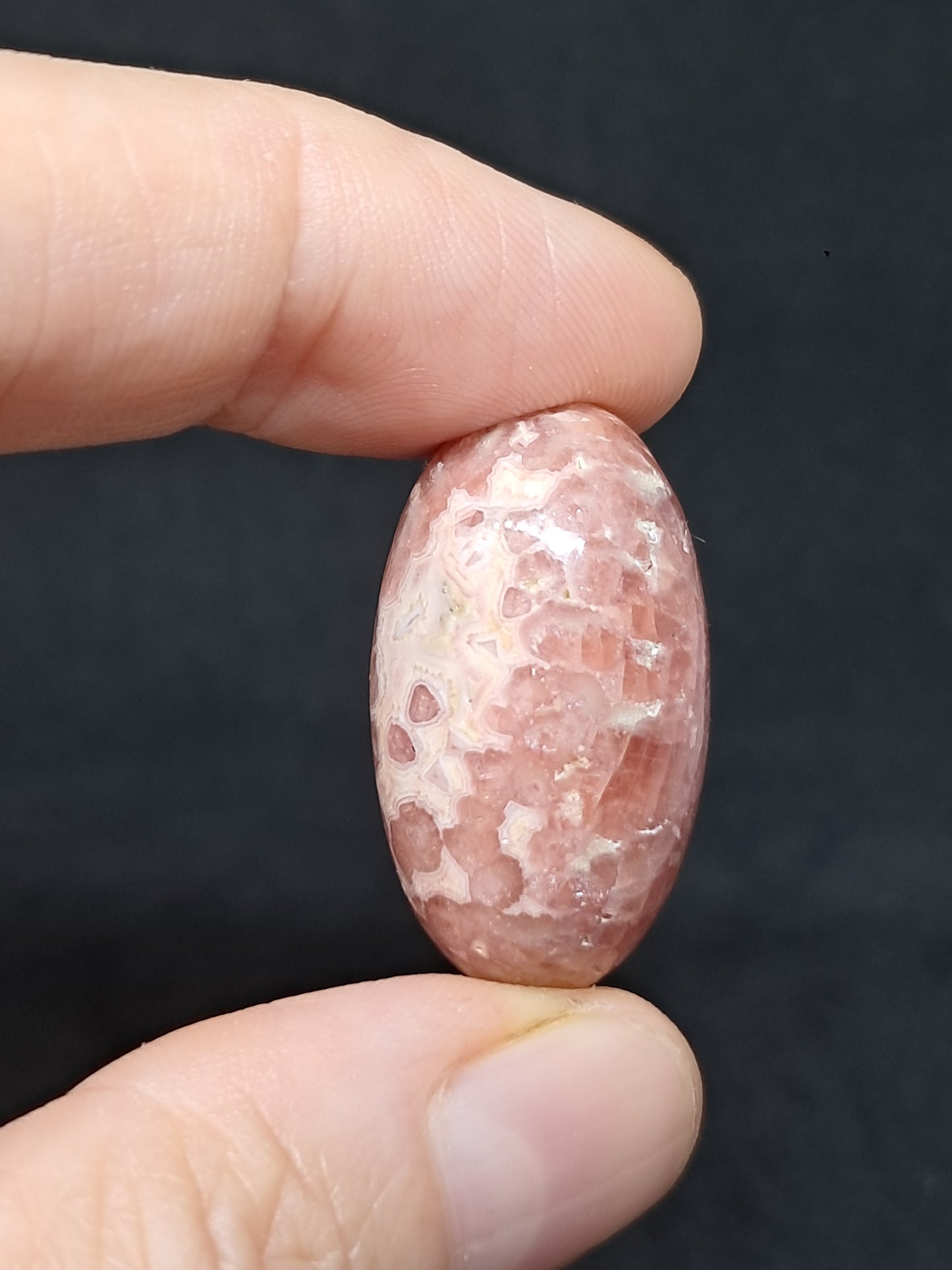 Rhodocrosite Shivalingam (Argentina) Polished Stone | Concentric Circles | Rare Mineral #RHD6