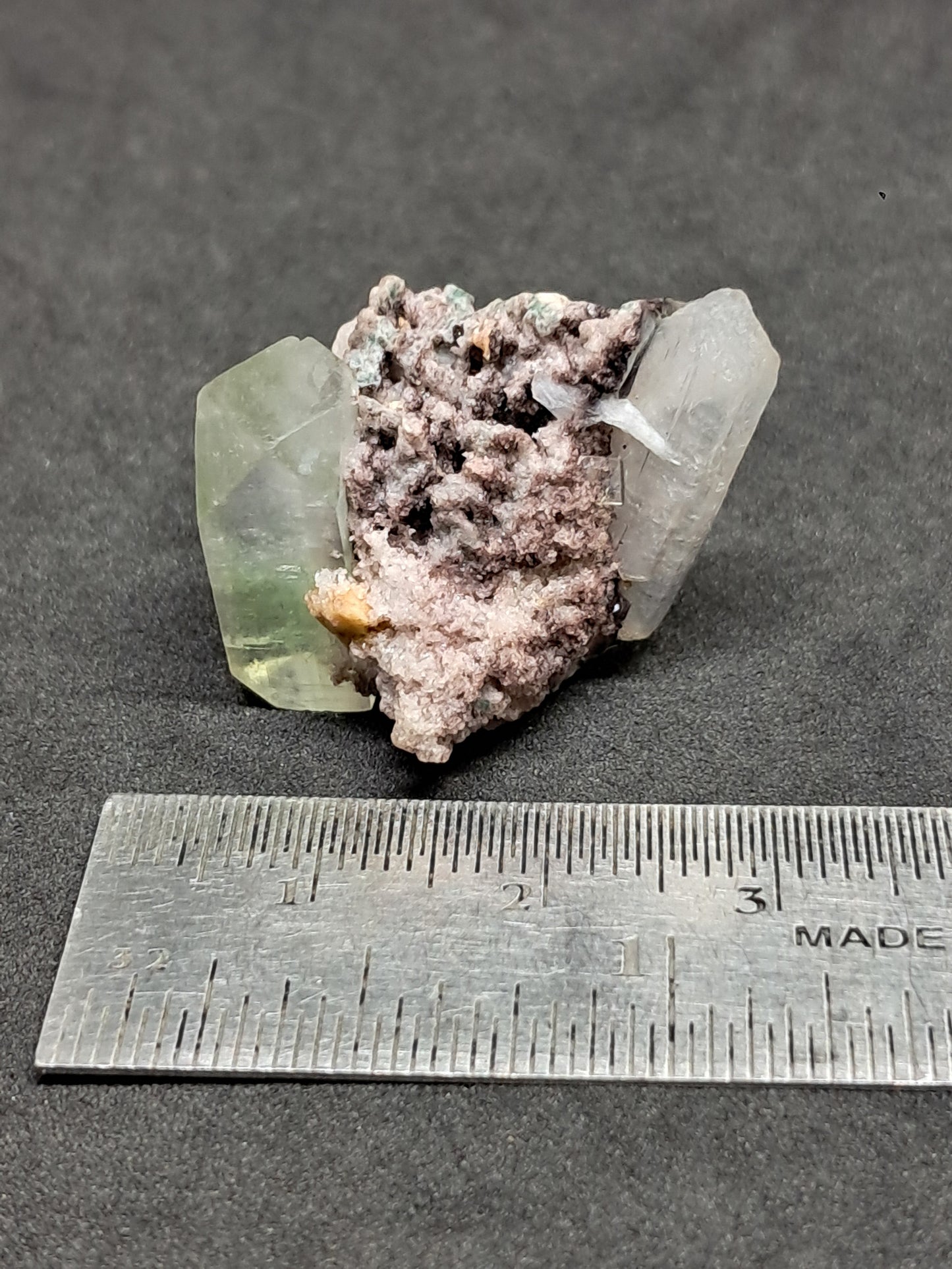 Apofilita verde con estibita (Fluorapofilita) (Ajanta) Cristal natural | Muestra de mineral #GA33