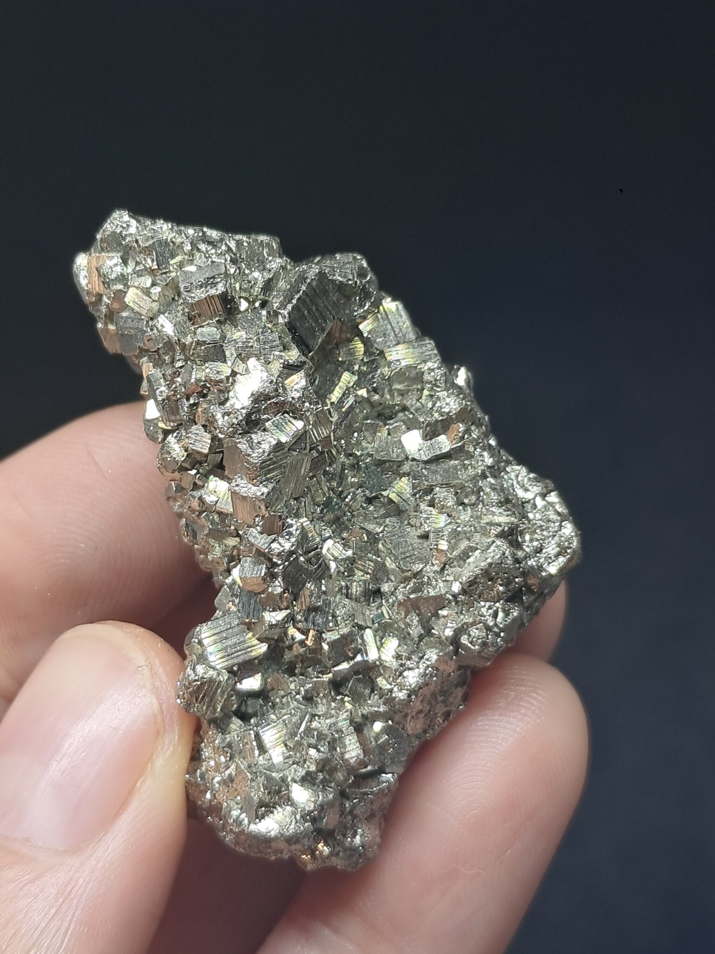 Pirita en bruto (Perú) en racimo natural | Espécimen mineral | Rocas y Cristales #PR26