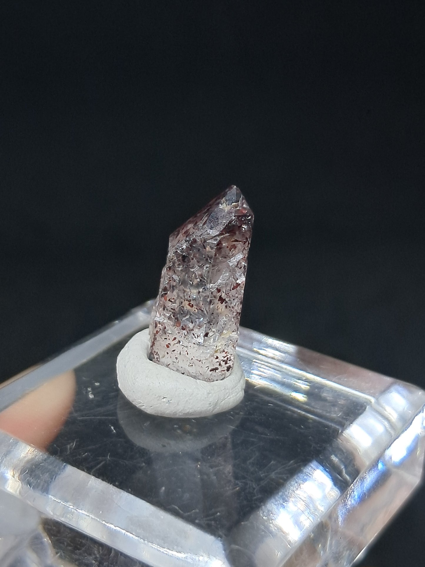 Hematite Included Quartz (Karur) Natural Crystal Point | Mineral Specimen #HPQ64