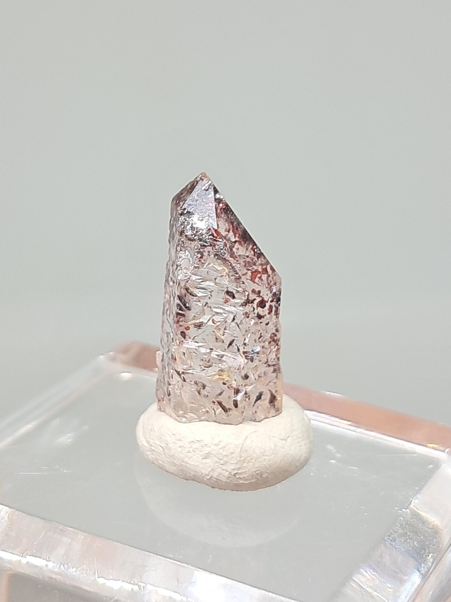 Hematite Included Quartz (Karur) Natural Crystal Point | Mineral Specimen #HPQ64
