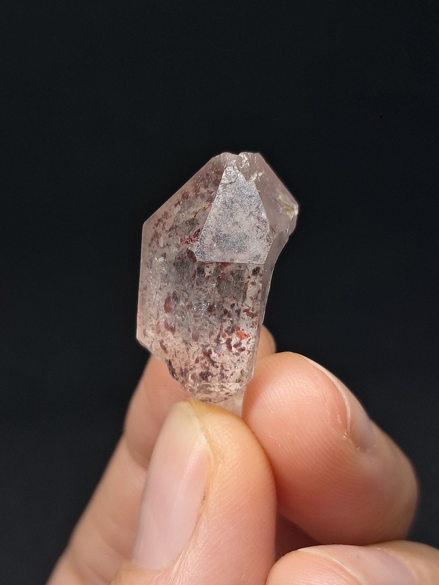 Hematite Included Quartz (Karur) Natural Crystal Point | Mineral Specimen #HPQ63
