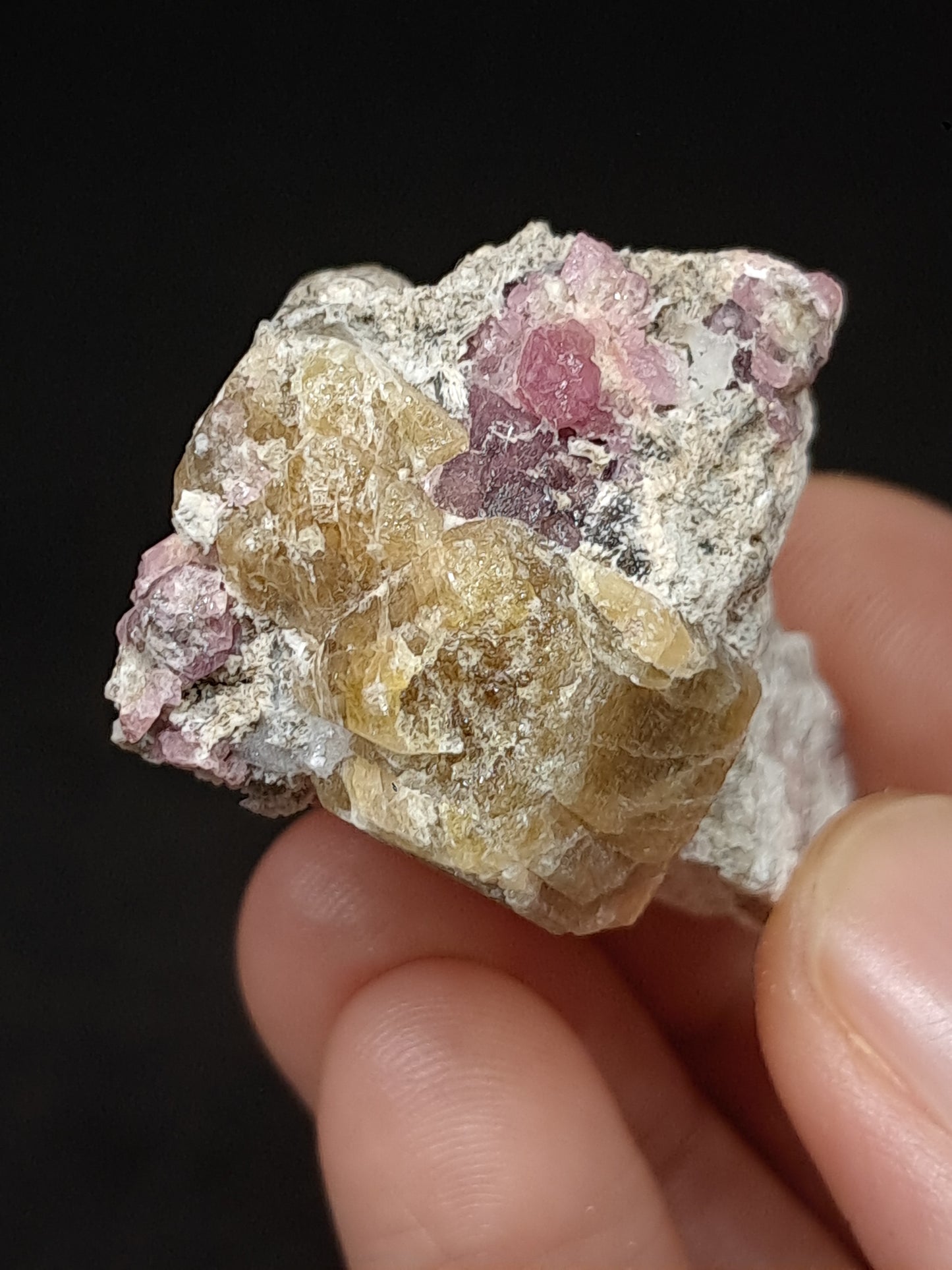 Grossular & Andradite Garnet on Matrix (Mexico) Pink and Green Garnet Cluster |Rough Crystal Stone | Mineral Specimen #GR33