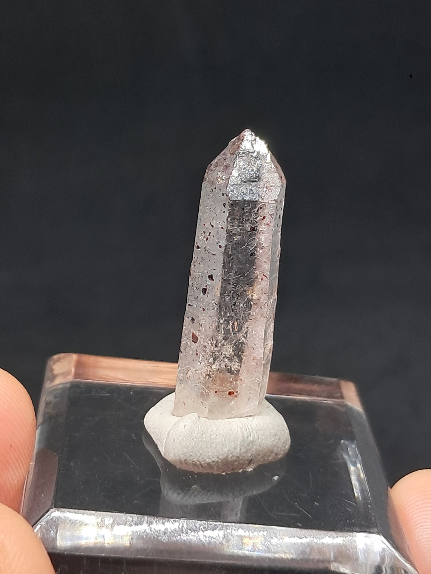 Quartz w/ Hematite Inclusions (Karur) Natural Crystal Point | Mineral Specimen #HPQ67