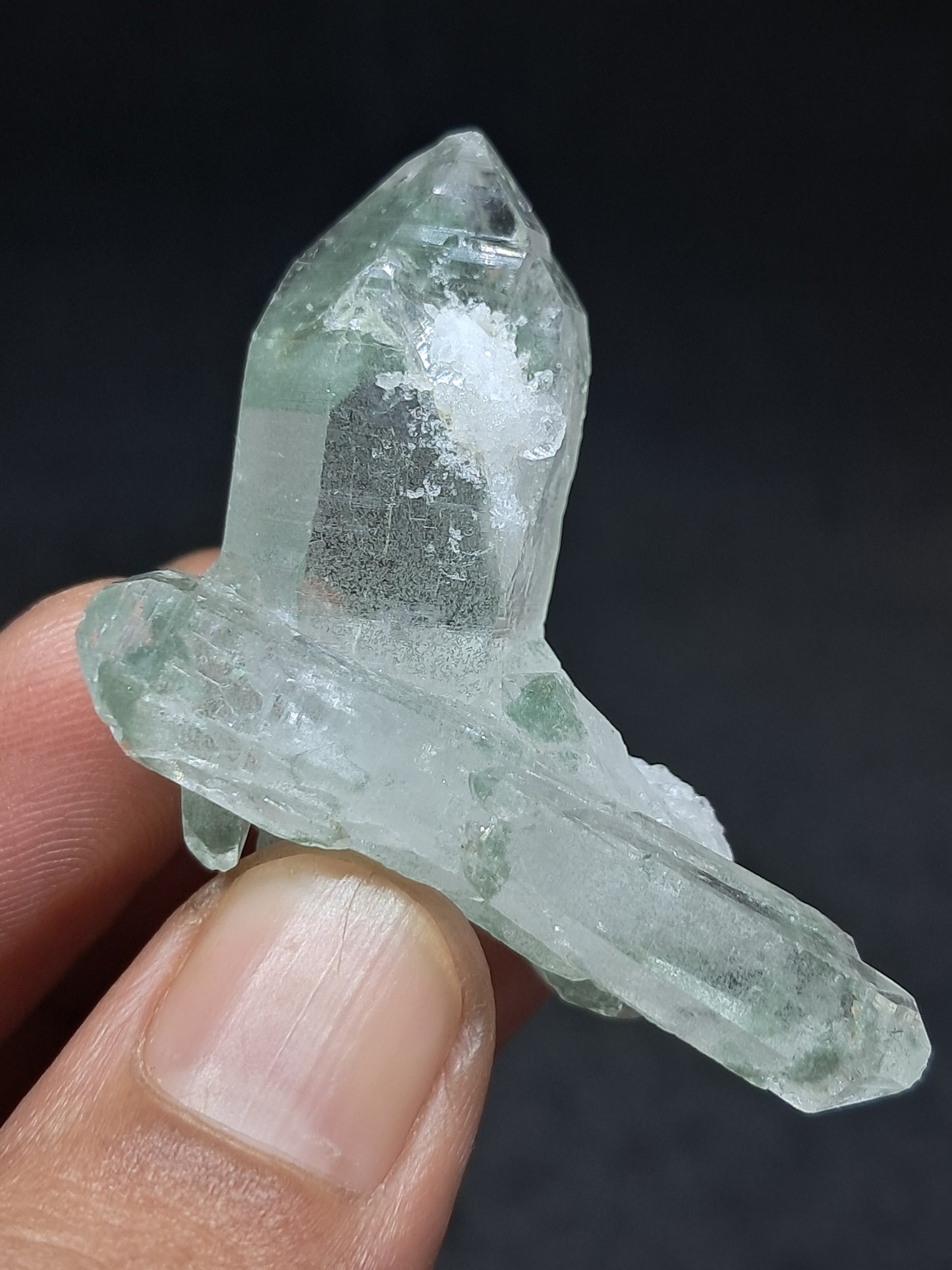 Himalayan Quartz Chlorite Phantom Cluster | Biterminated Crystals | #CH59