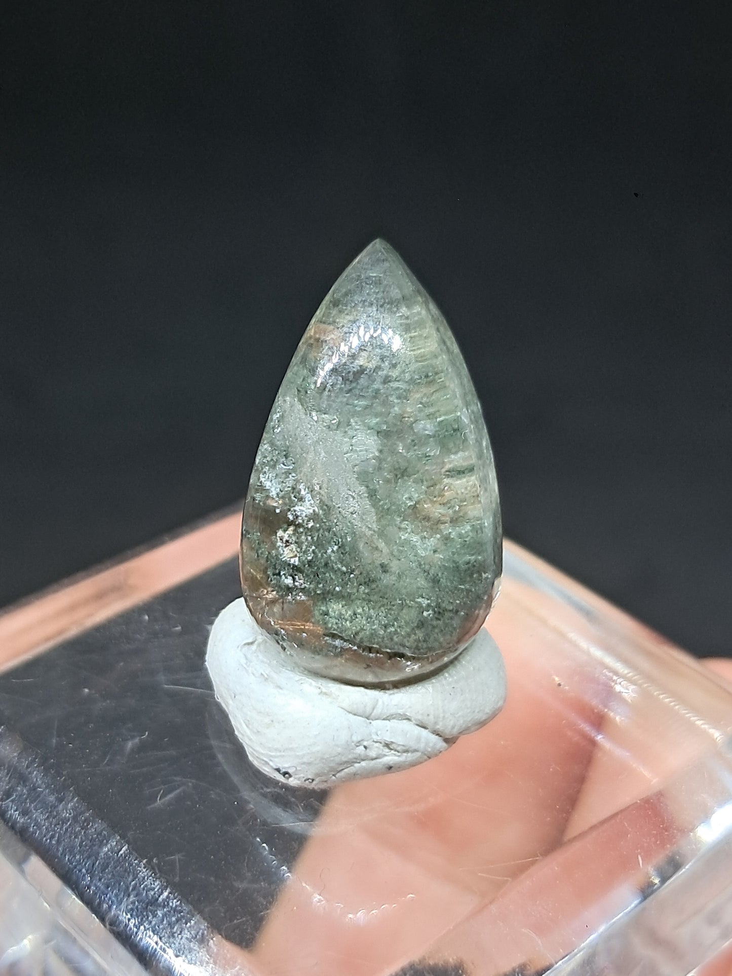 Chlorite Quartz w/ Golden Rutile (Kullu) Half Rough Half Polished | Natural Stone | Cabochon #CH52